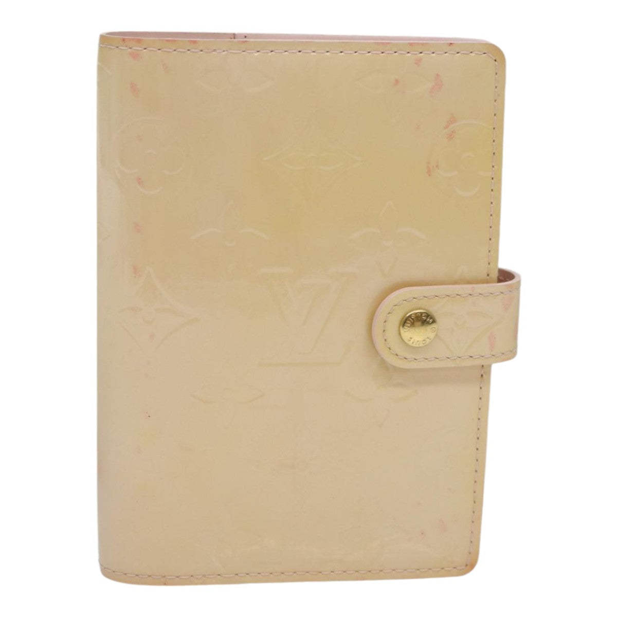LOUIS VUITTON Vernis Agenda PM Day Planner Cover Pink R21007 LV Auth ki4862