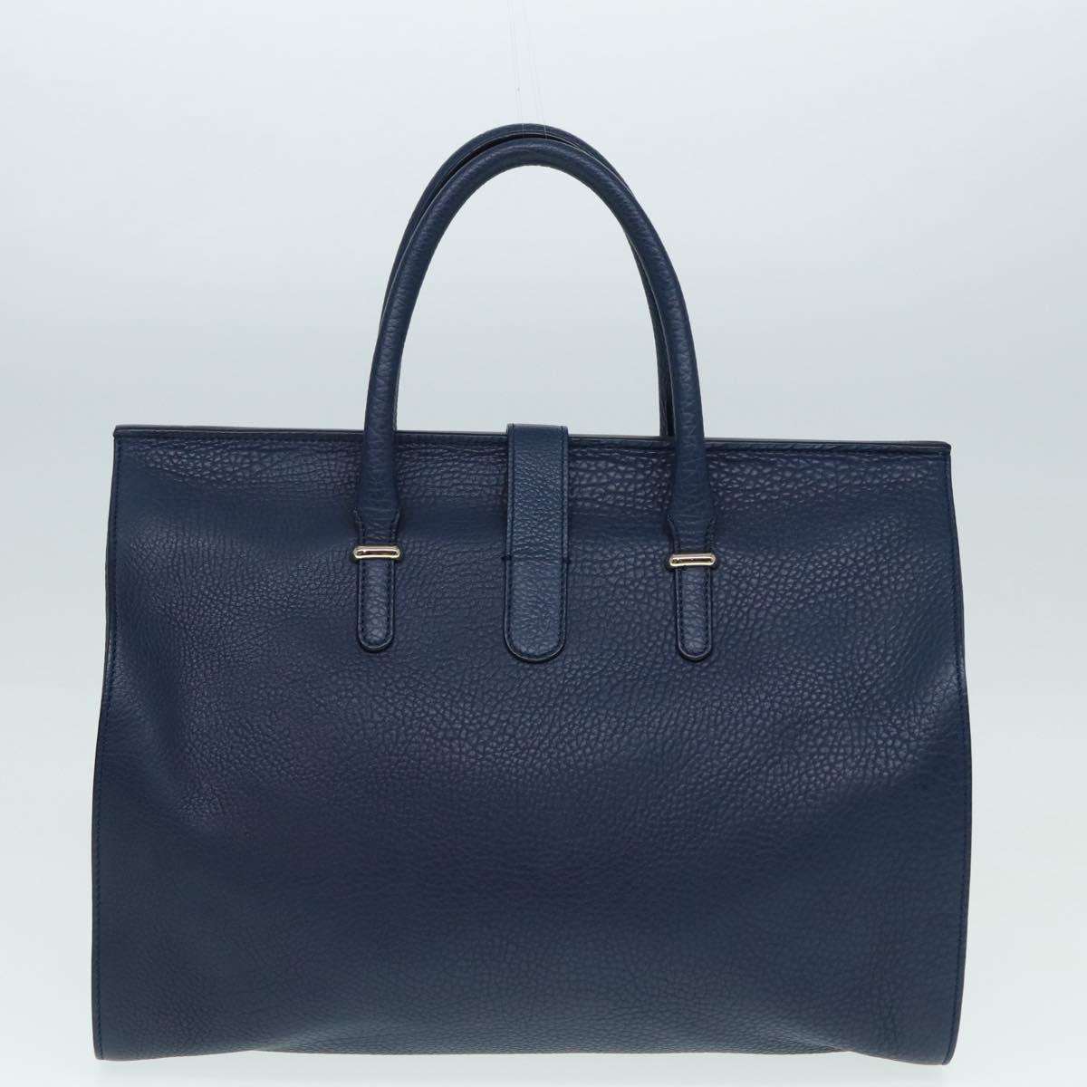 BALENCIAGA Tube Round Hand Bag Leather Navy Auth ki4912