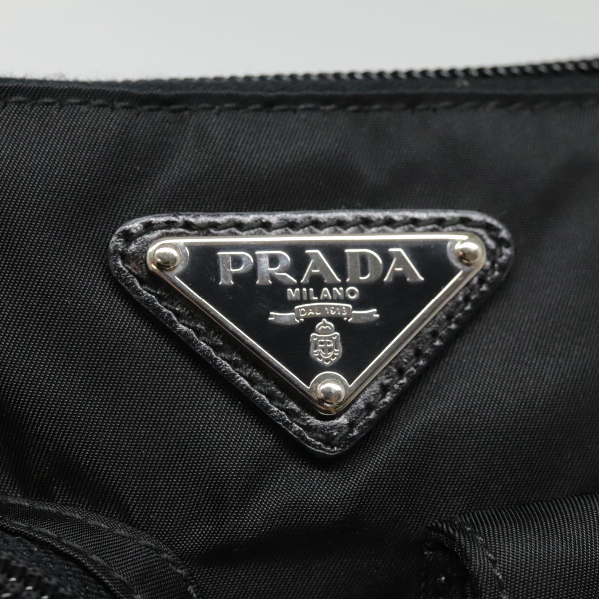 PRADA Waist bag Nylon Black Silver Auth ki4941