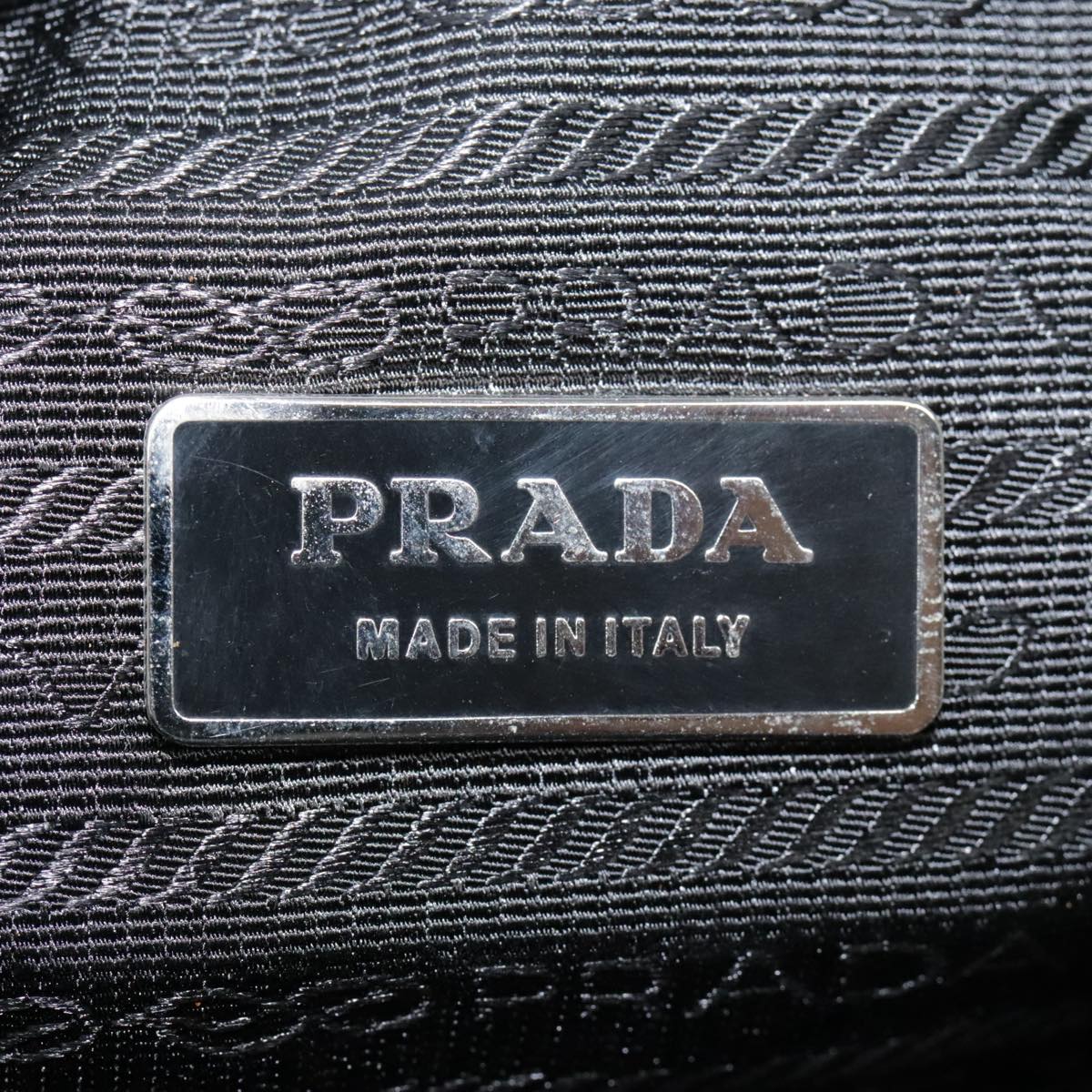 PRADA Waist bag Nylon Black Silver Auth ki4941