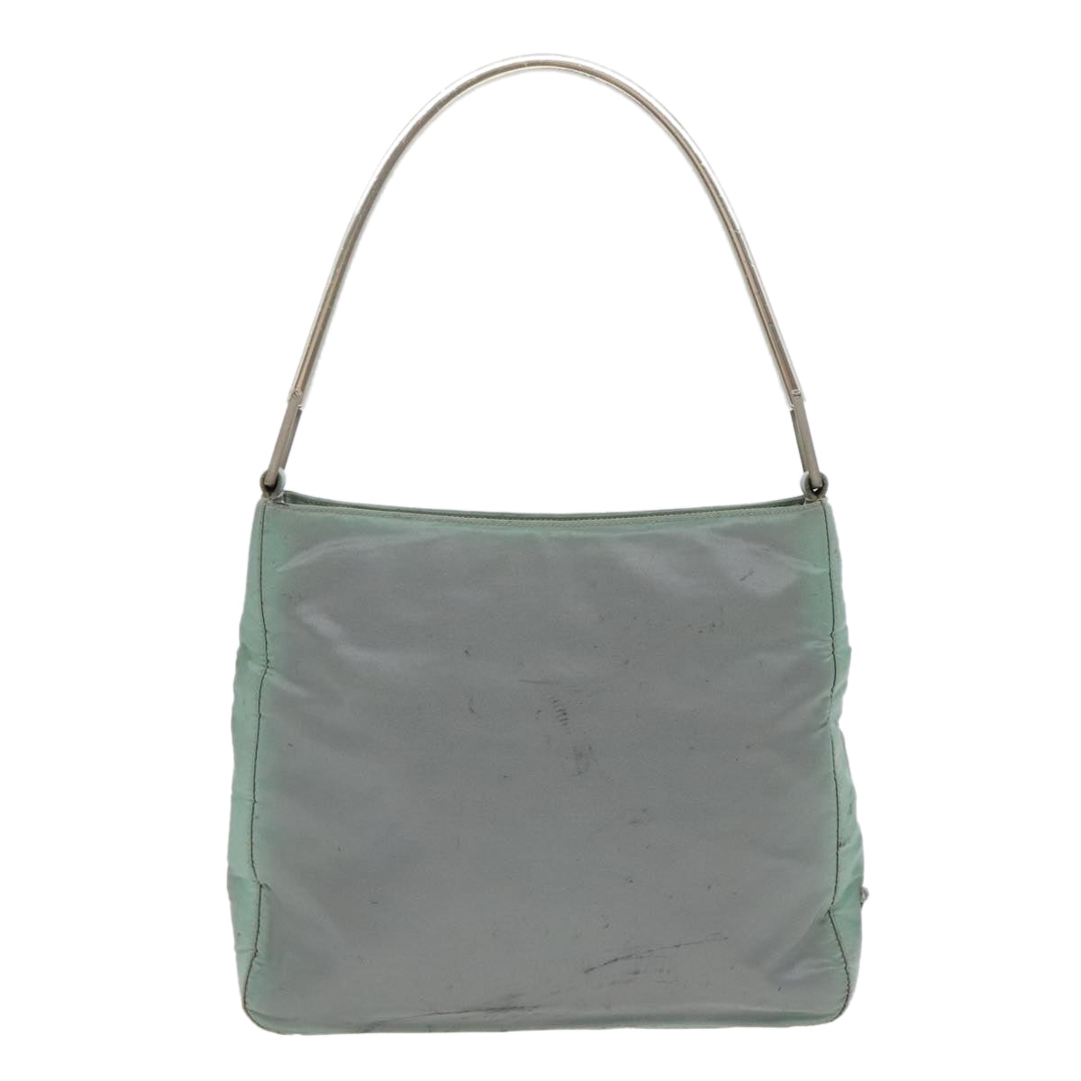 PRADA Shoulder Bag Nylon Khaki Silver Auth ki4969