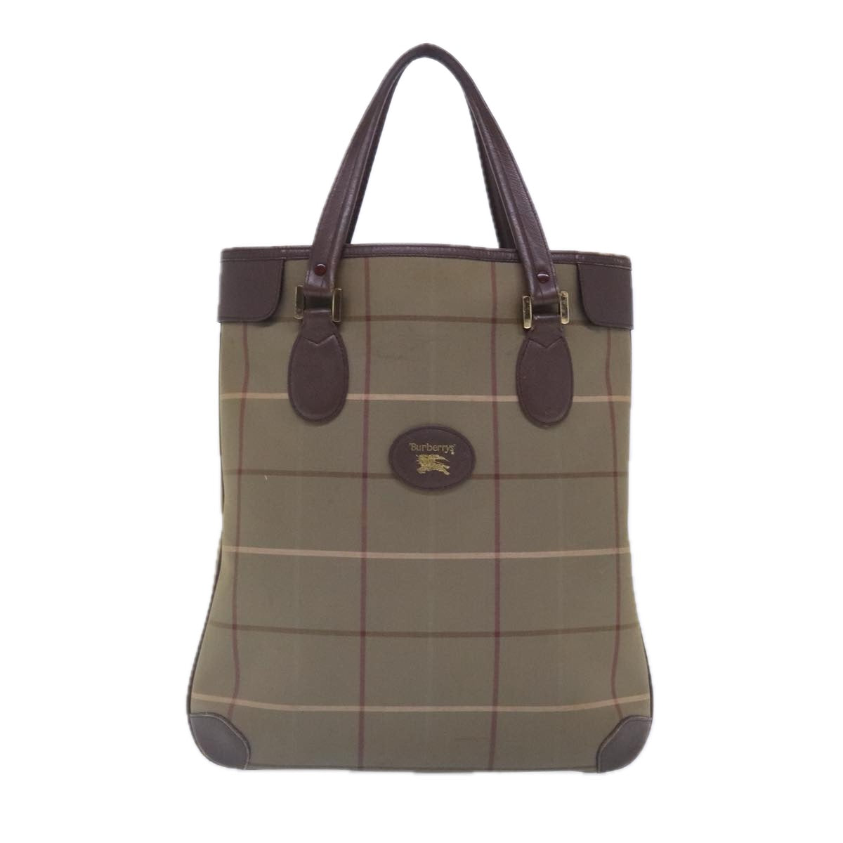 BURBERRY Nova Check Tote Bag Canvas Nylon 5Set Beige Brown Auth ki4996