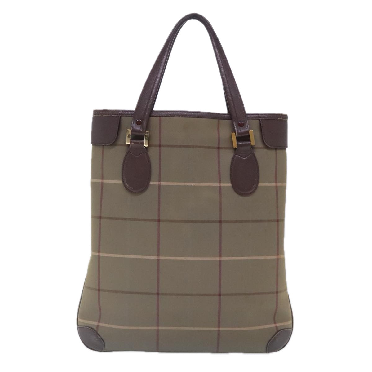 BURBERRY Nova Check Tote Bag Canvas Nylon 5Set Beige Brown Auth ki4996