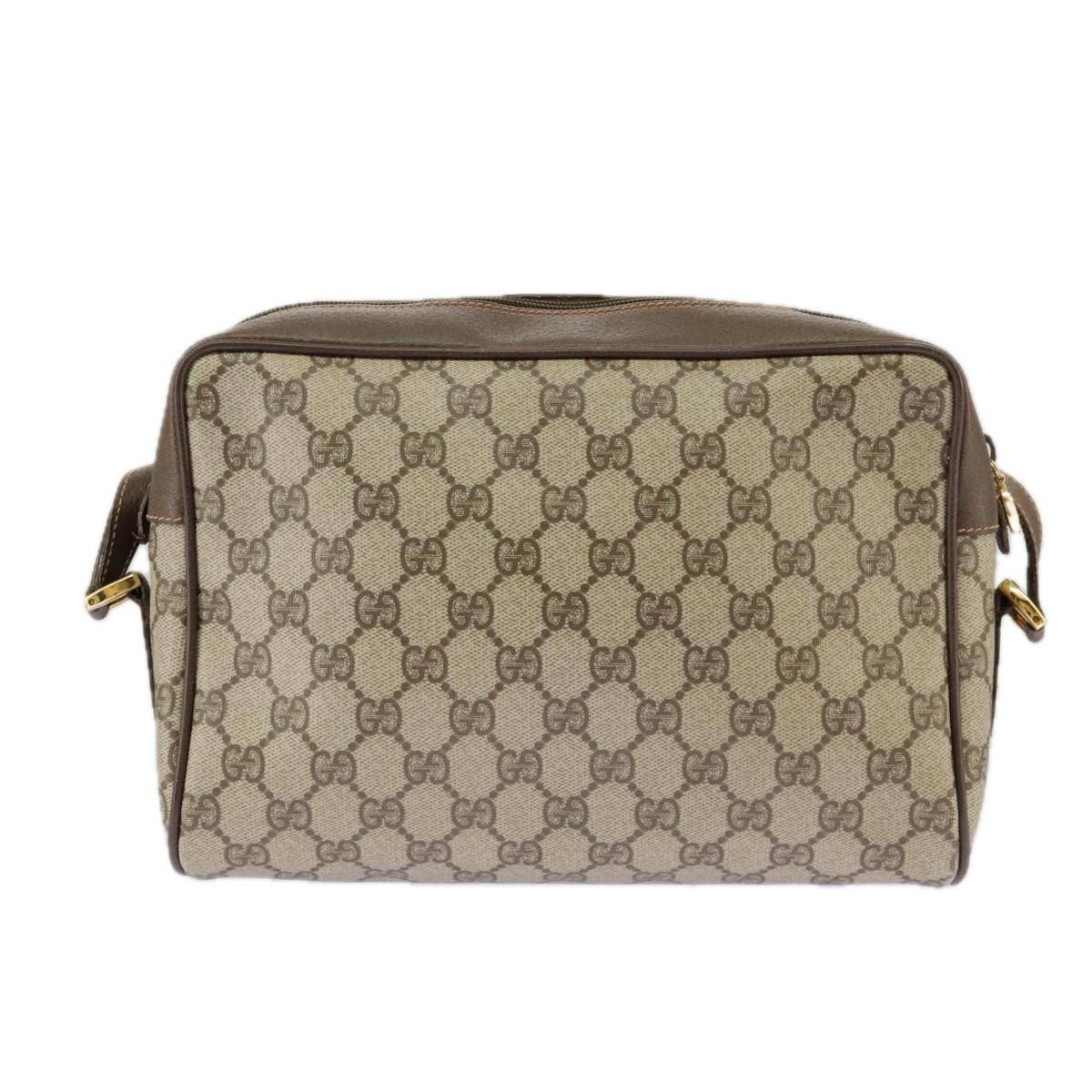 GUCCI GG Supreme Web Sherry Line Shoulder Bag PVC Beige 56 02 088 Auth ki5034