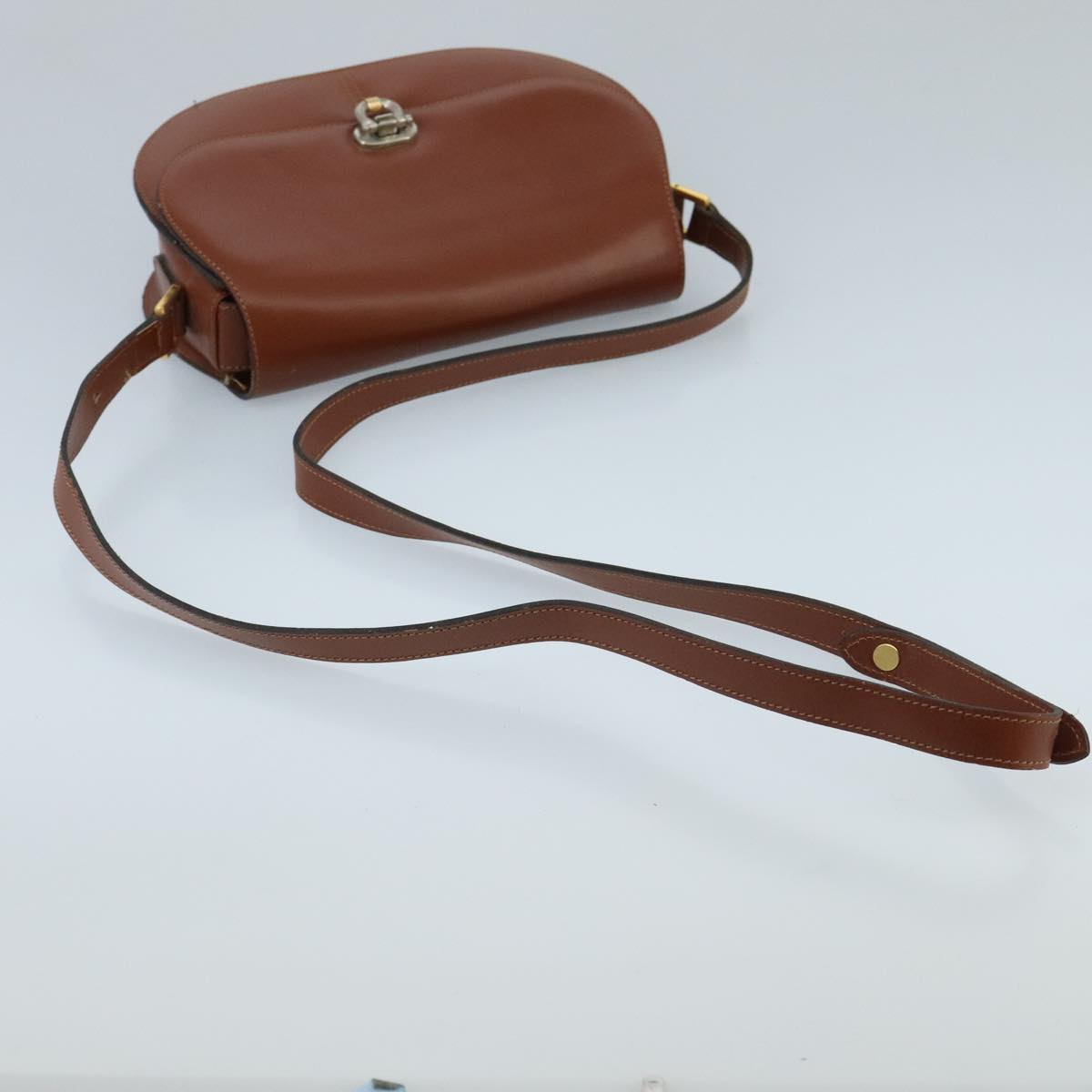 Christian Dior Shoulder Bag Leather Brown Auth ki5047