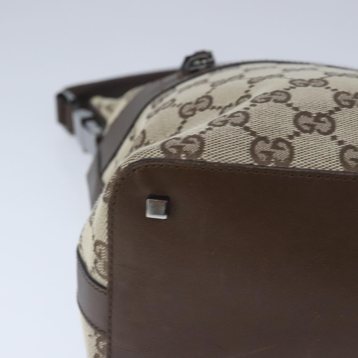 GUCCI GG Canvas Shoulder Bag Beige Auth ki5120