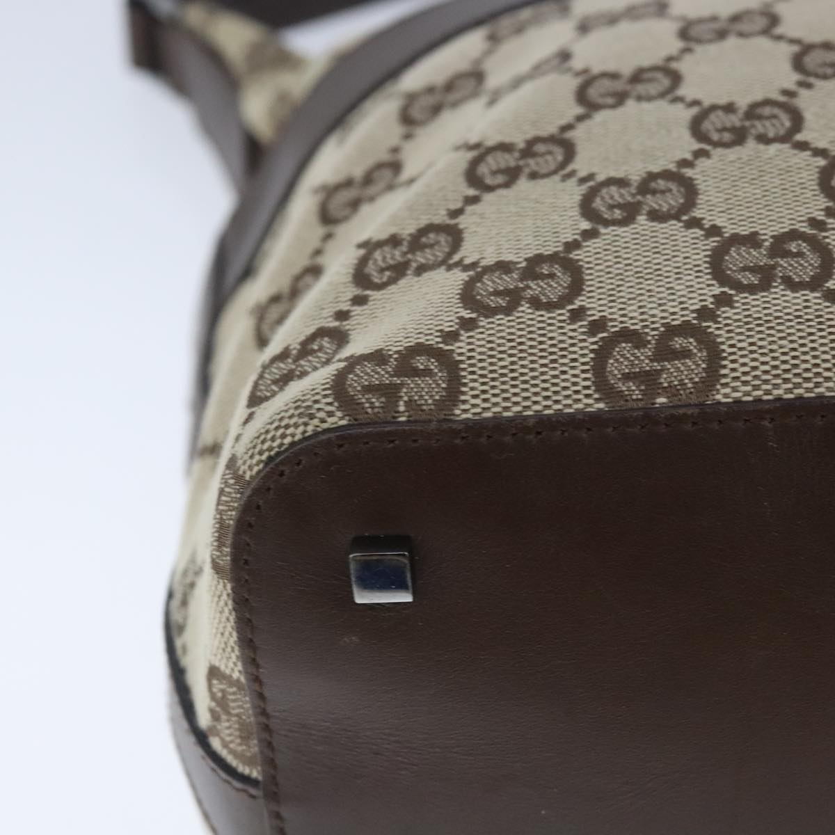 GUCCI GG Canvas Shoulder Bag Beige Auth ki5120