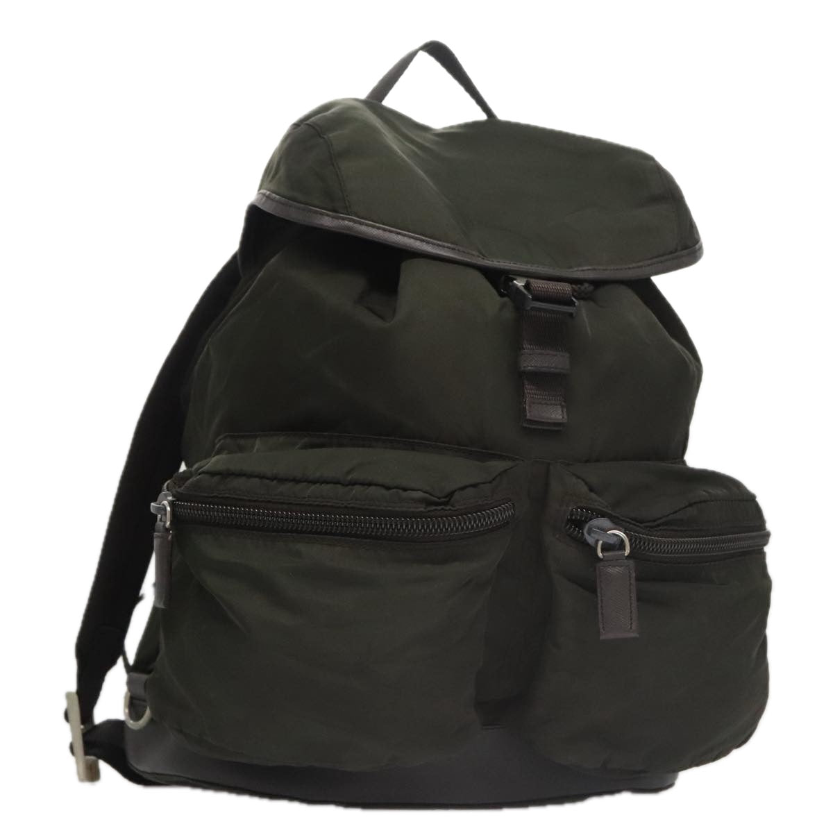 PRADA Backpack Nylon Khaki Auth ki5121