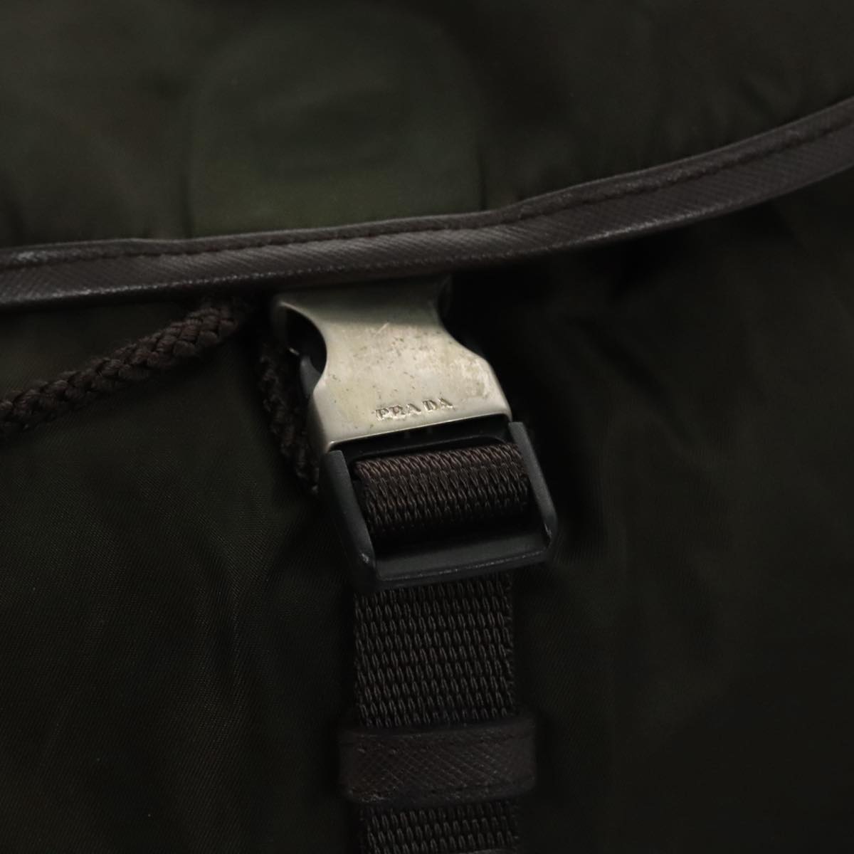 PRADA Backpack Nylon Khaki Auth ki5121