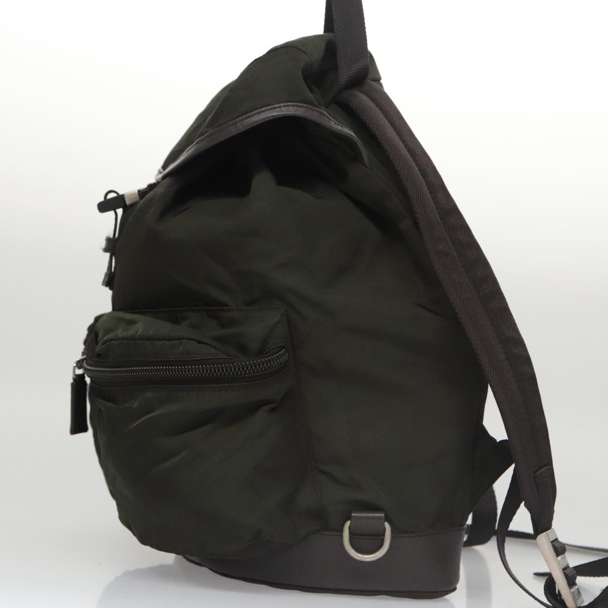 PRADA Backpack Nylon Khaki Auth ki5121