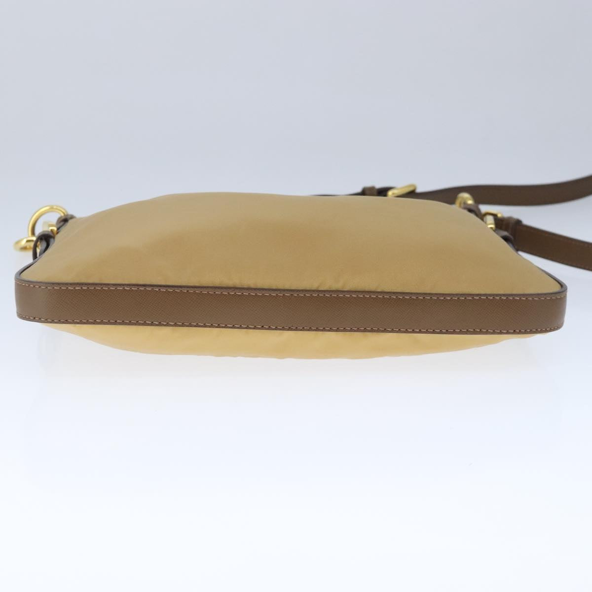 PRADA Shoulder Bag Nylon Beige Auth ki5142