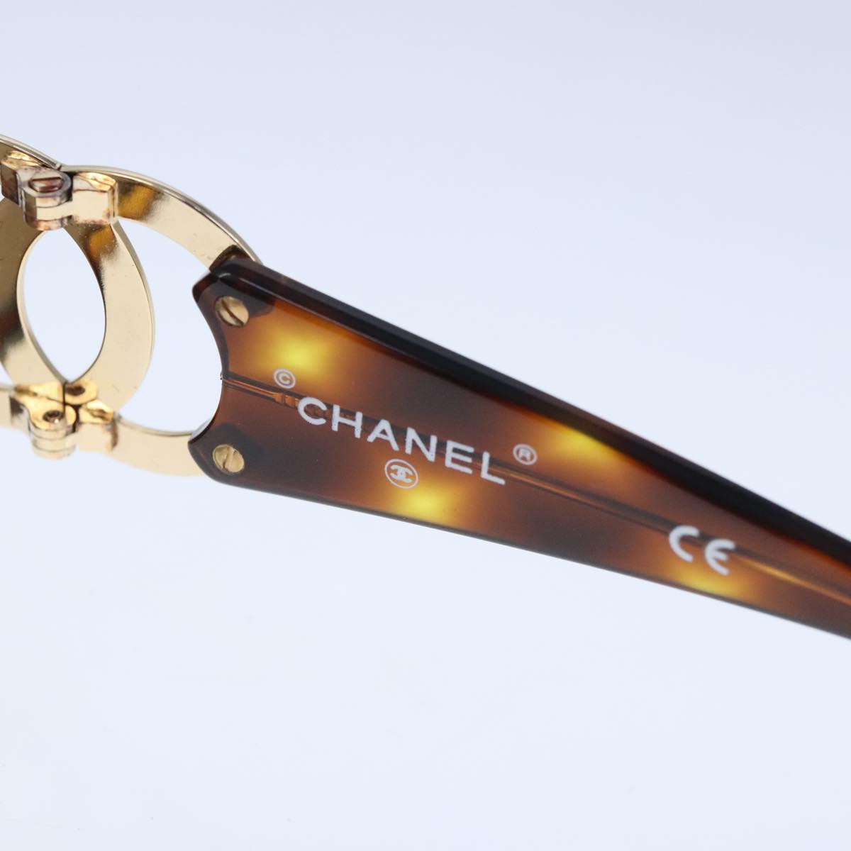 CHANEL Sunglasses plastic Brown CC Auth ki5159V