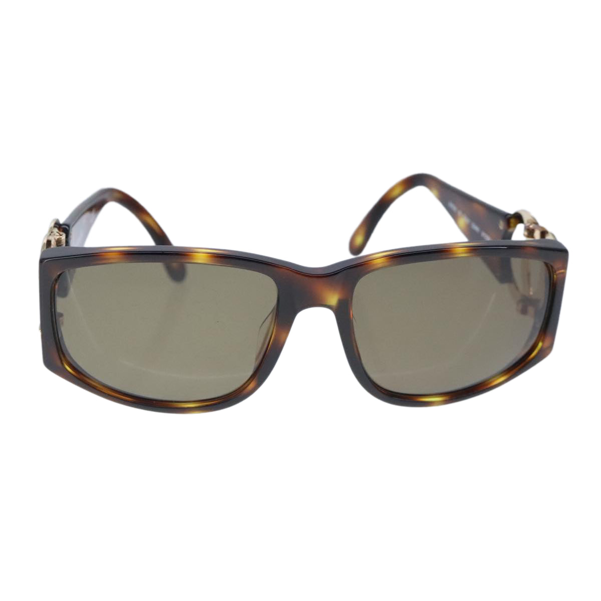 CHANEL Sunglasses plastic Brown CC Auth ki5159V