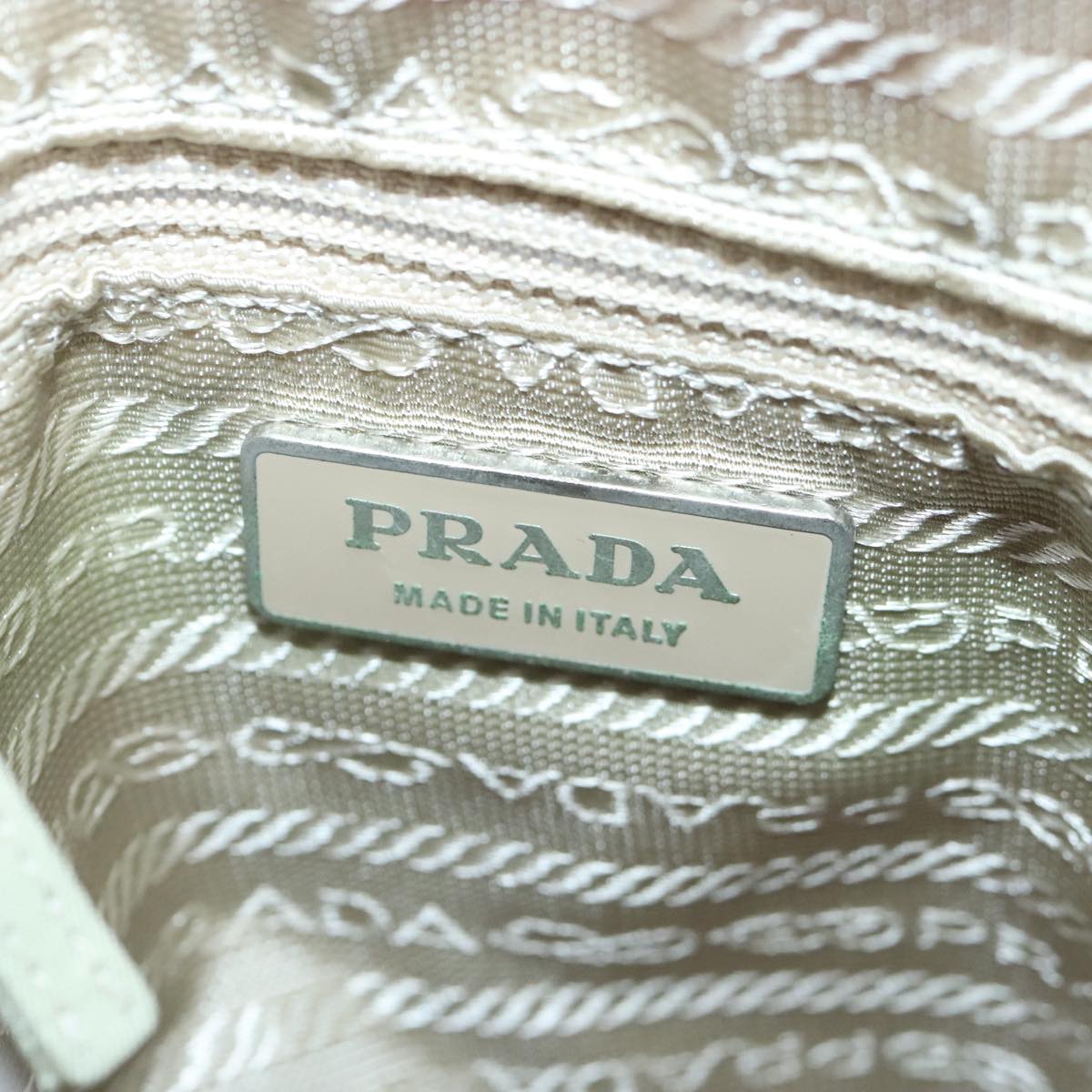 PRADA Shoulder Bag Nylon Orange Silver Auth ki5199