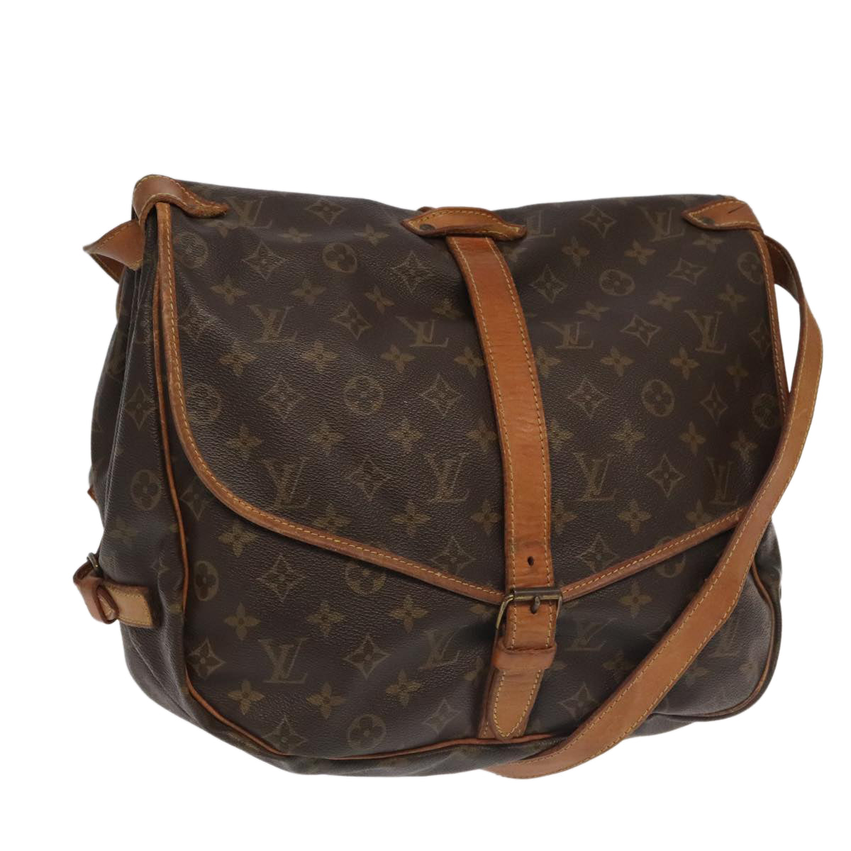 LOUIS VUITTON Monogram Saumur 35 Shoulder Bag M42254 LV Auth ki5201