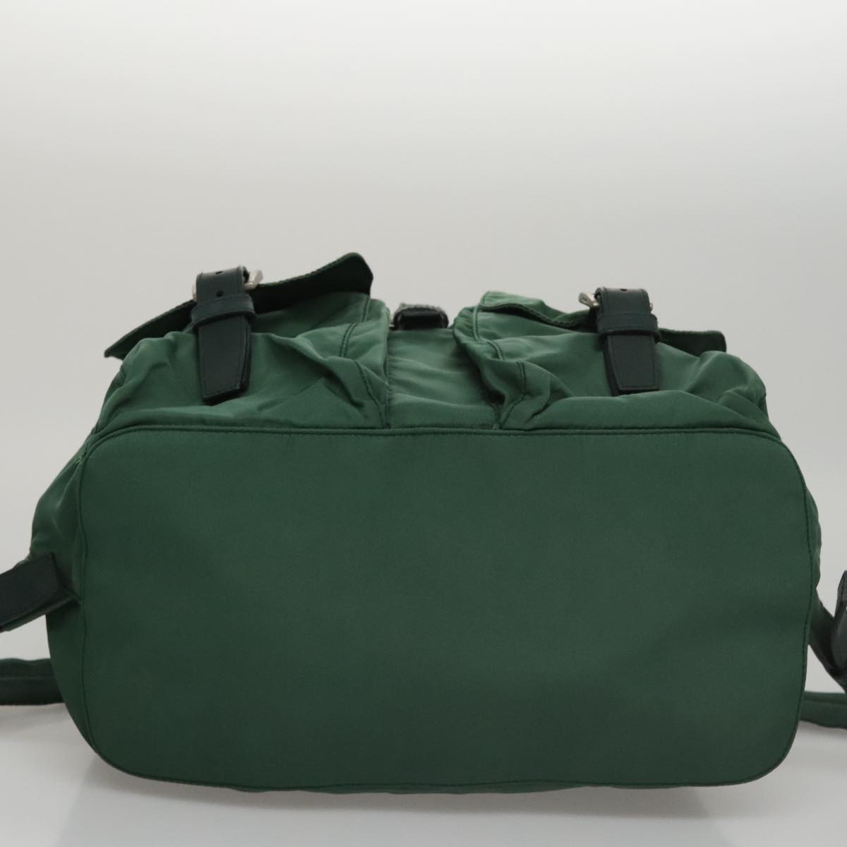 PRADA Backpack Nylon Green Silver Auth ki5272