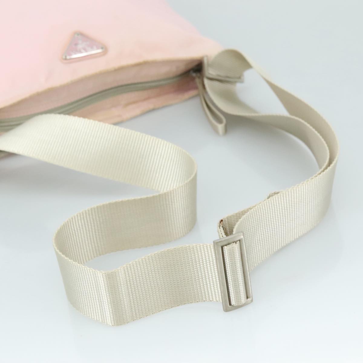 PRADA Shoulder Bag Nylon Pink Silver Auth ki5274