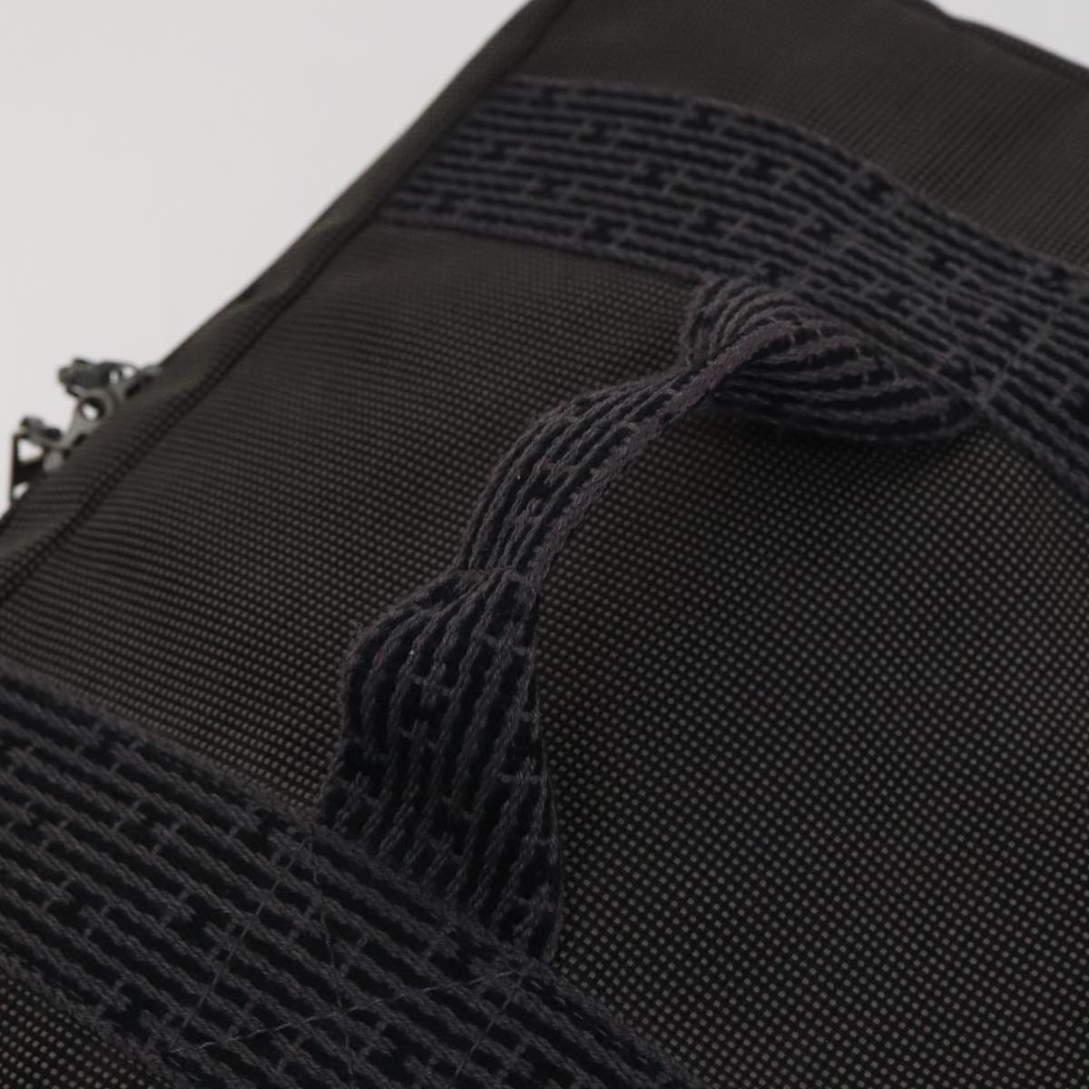 HERMES Vanity Her Line Cosmetic Pouch Canvas Gray Auth ki5324