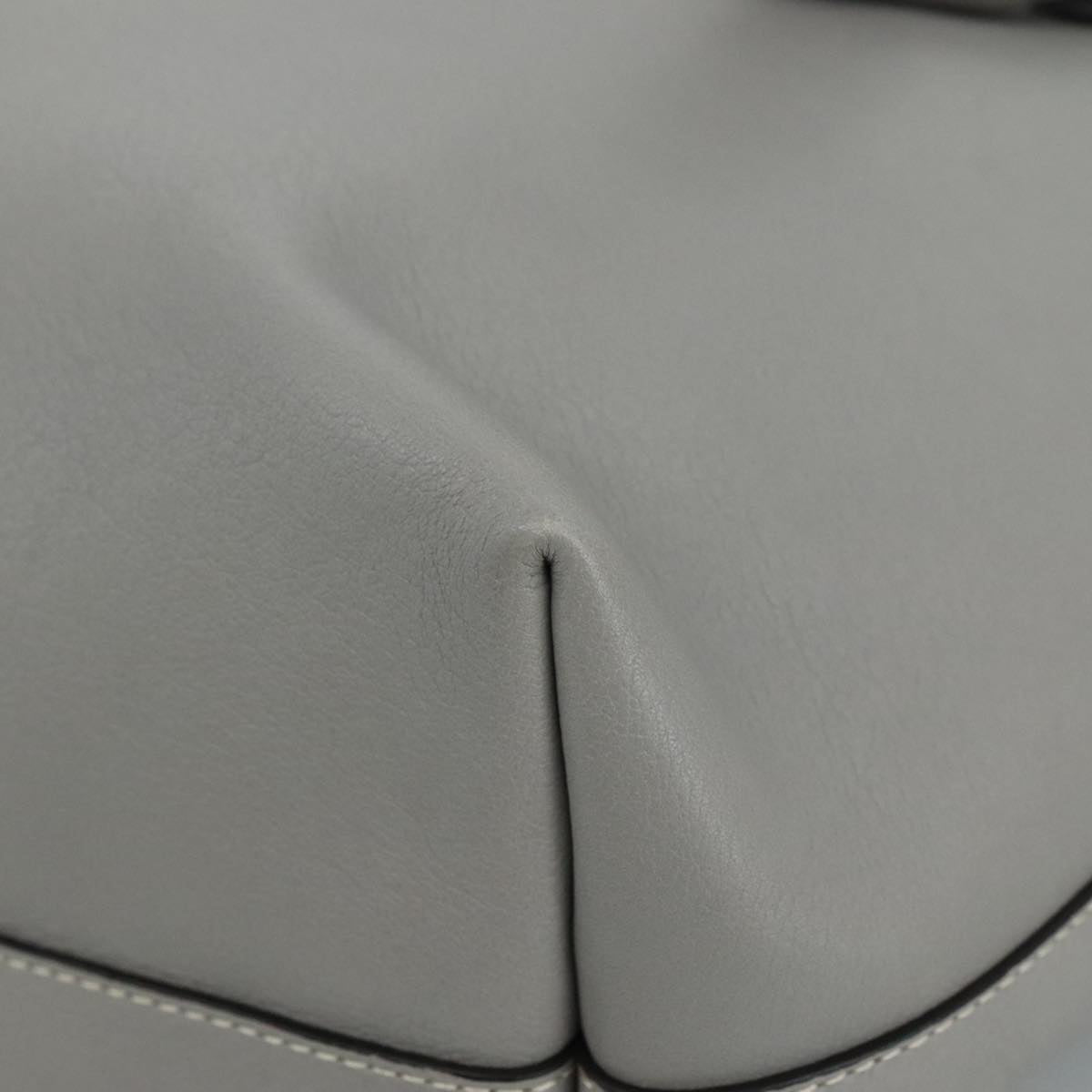 Chloe Darryl Tote Bag Leather Gray Gold Auth ki5336V