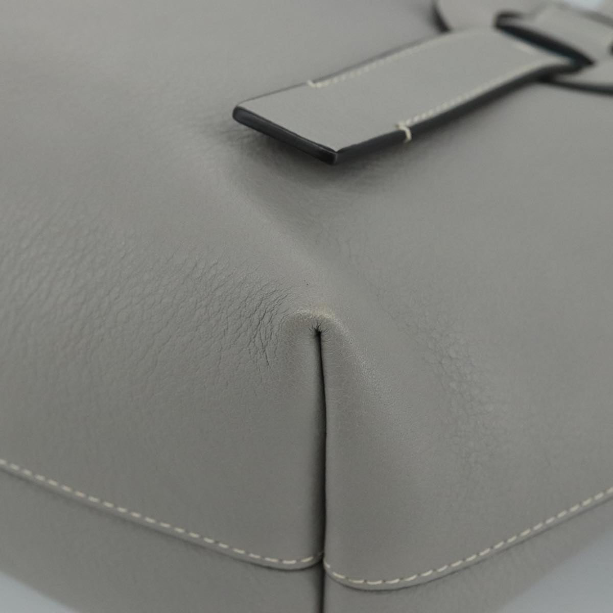 Chloe Darryl Tote Bag Leather Gray Gold Auth ki5336V