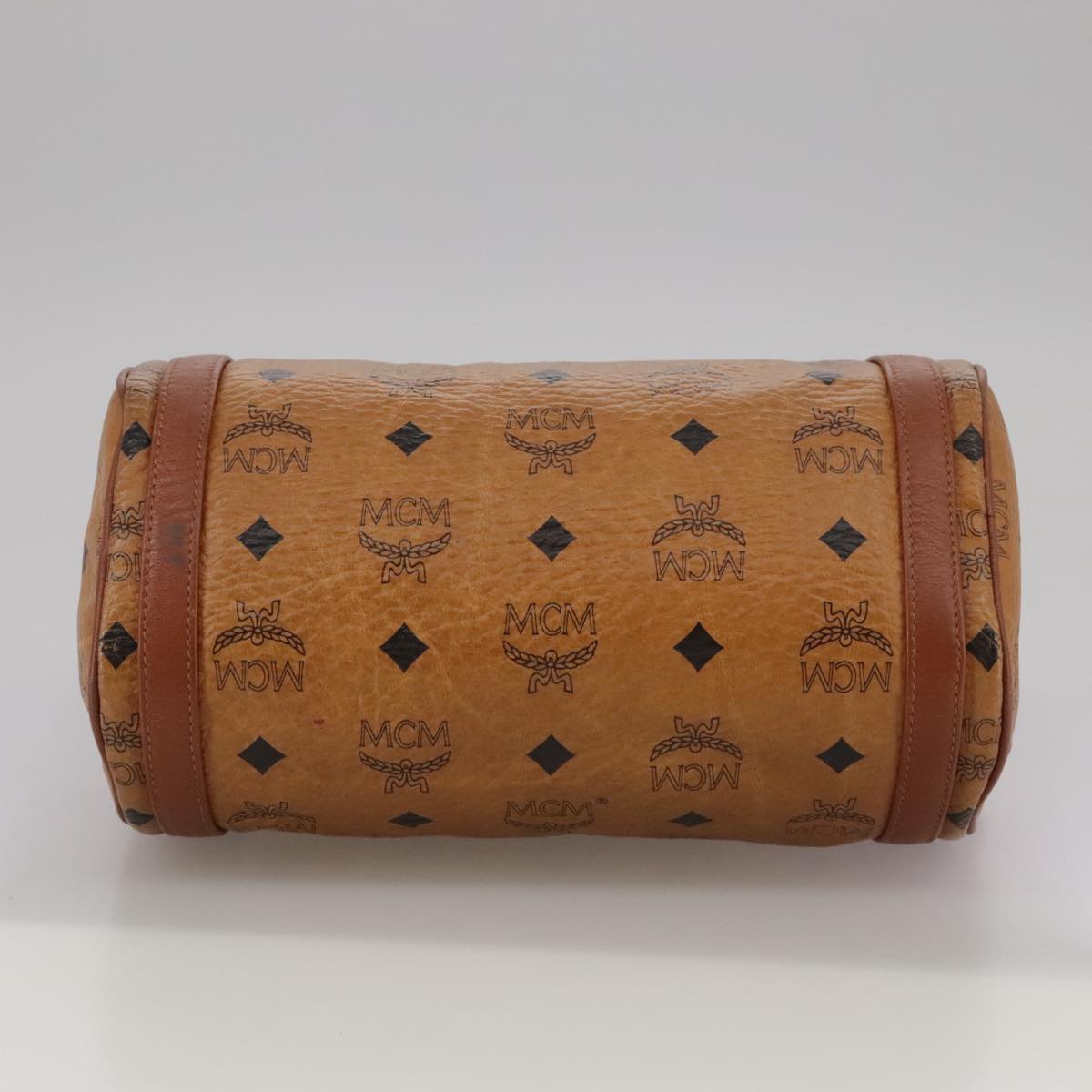 MCM Vicetos Logogram Shoulder Bag PVC Leather Brown Auth ki5337