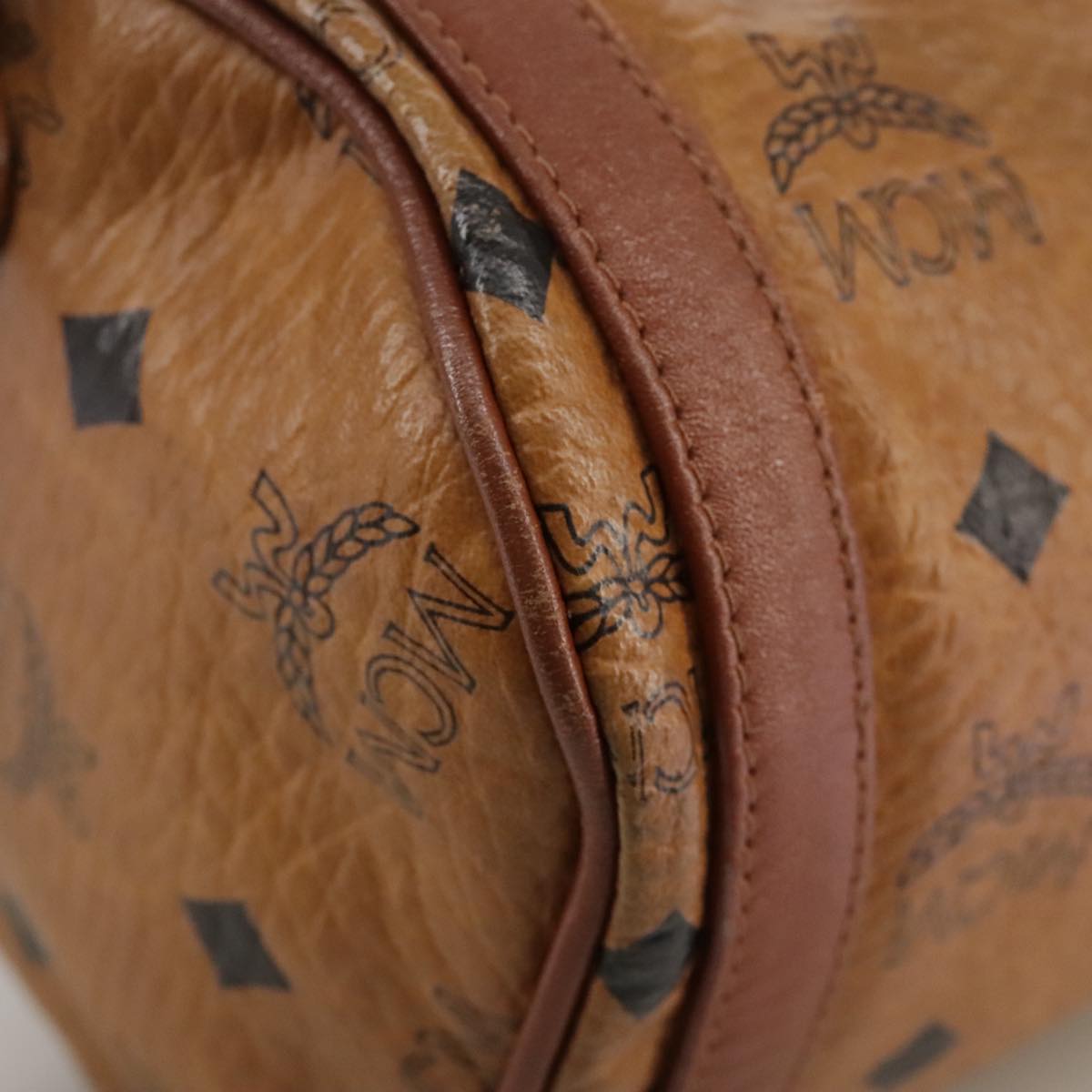 MCM Vicetos Logogram Shoulder Bag PVC Leather Brown Auth ki5337