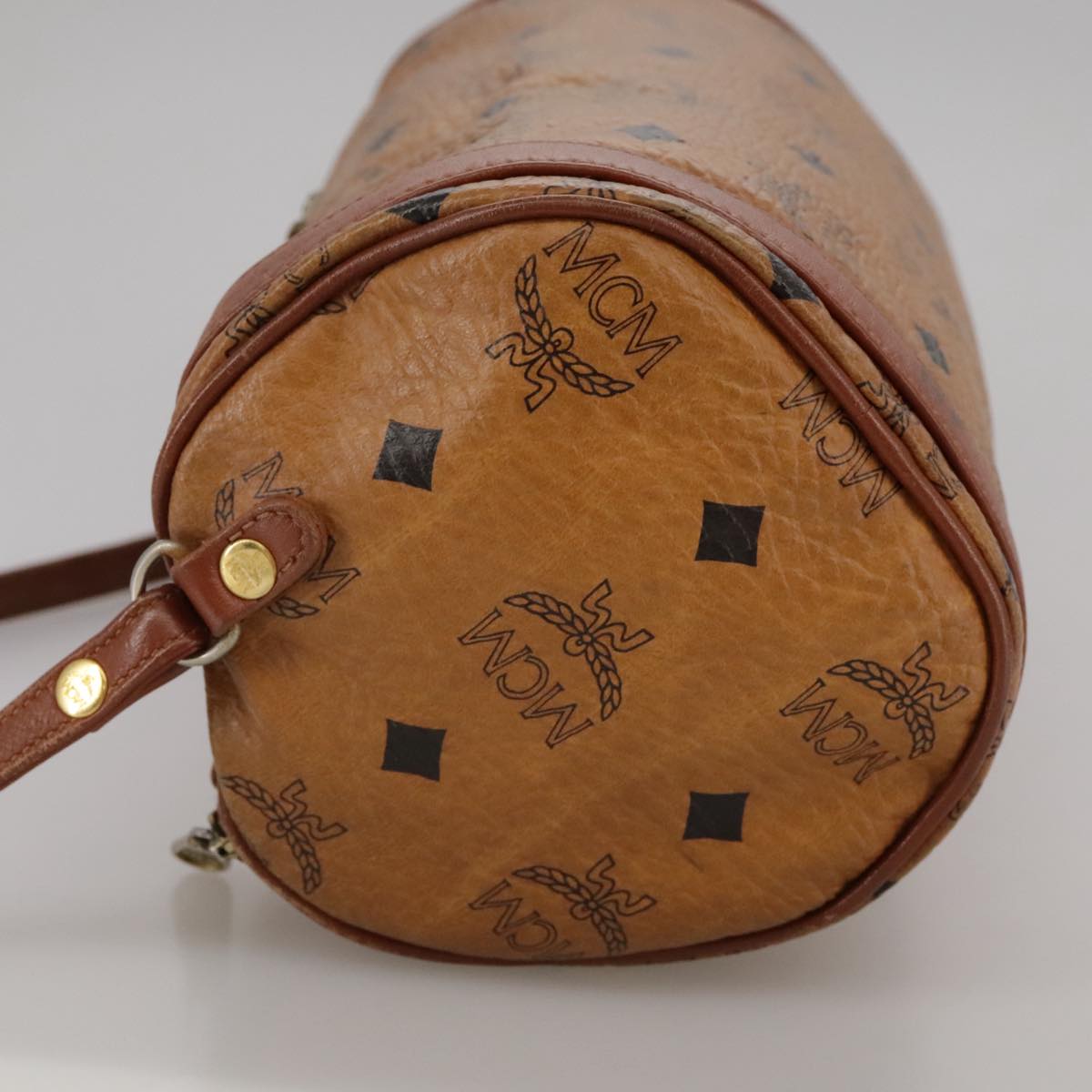 MCM Vicetos Logogram Shoulder Bag PVC Leather Brown Auth ki5337