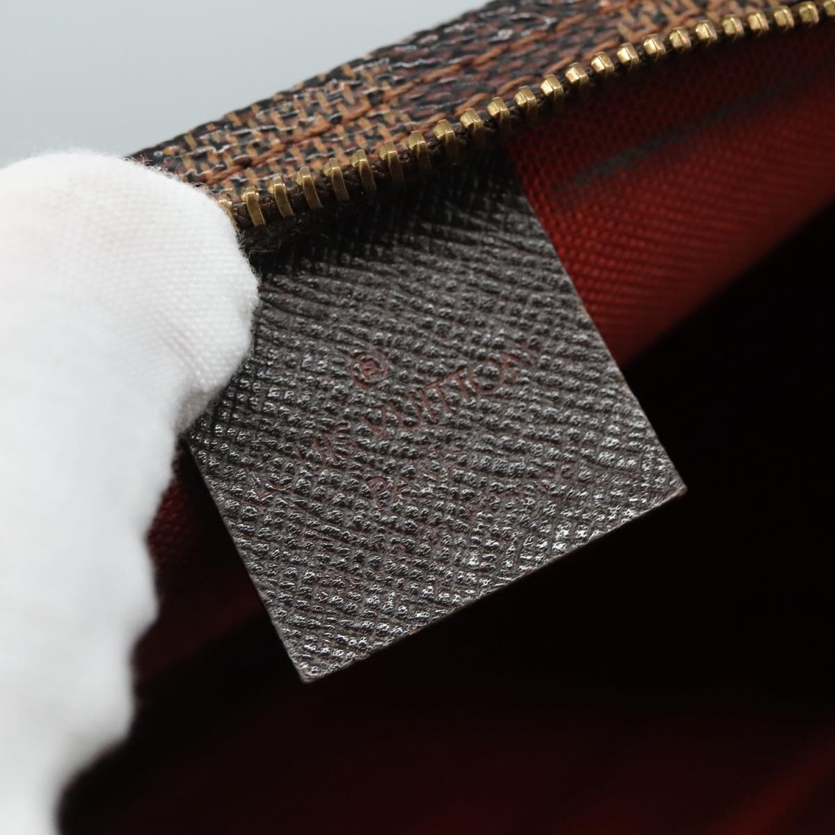 LOUIS VUITTON Damier Ebene Trousse Makeup Pouch N51982 LV Auth ki5364
