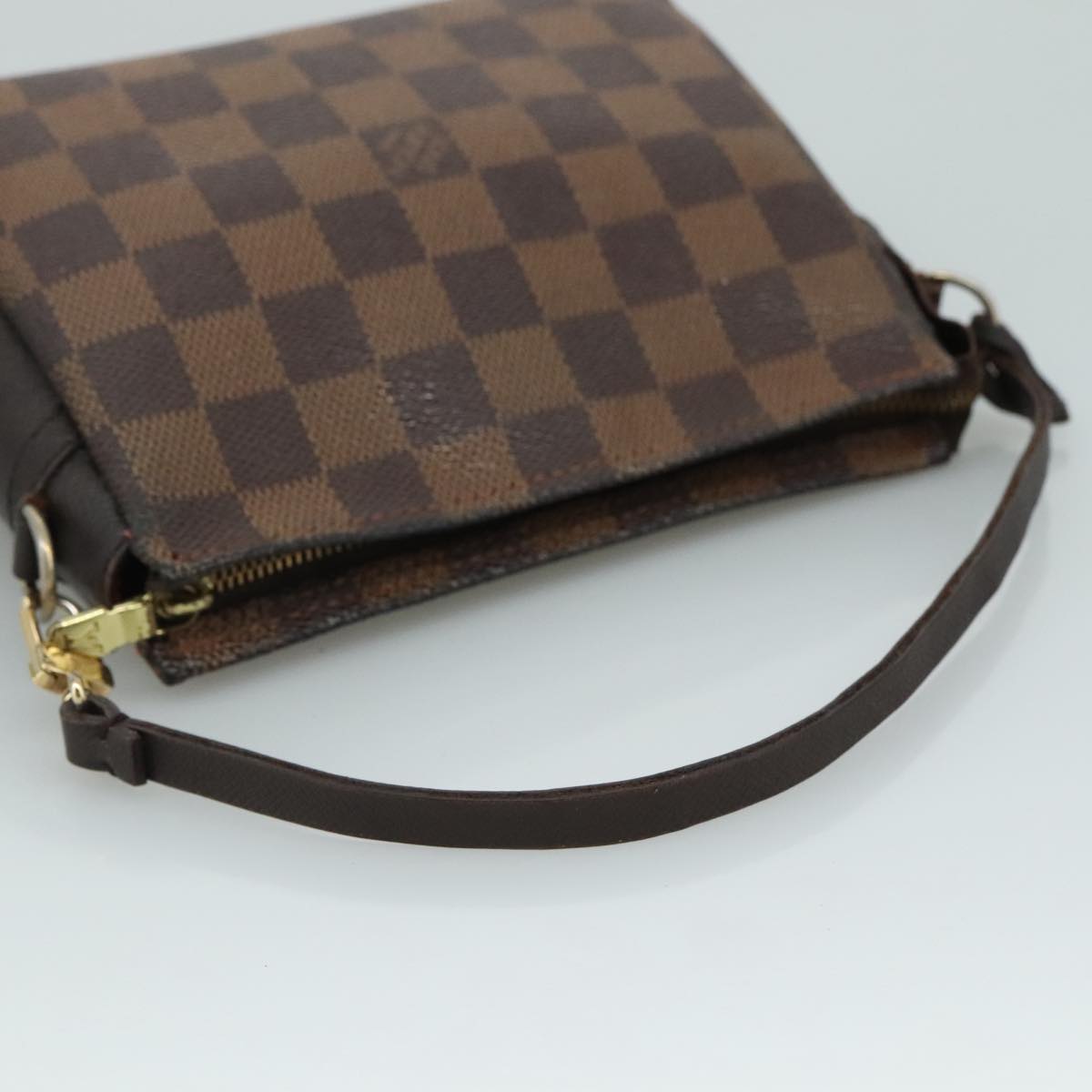 LOUIS VUITTON Damier Ebene Trousse Makeup Pouch N51982 LV Auth ki5364