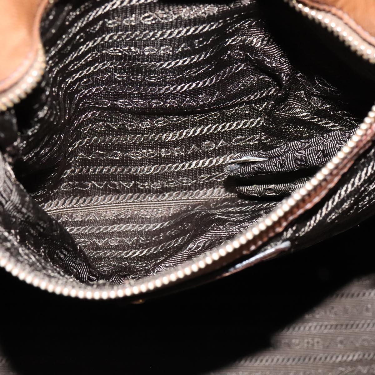 PRADA Tote Bag Leather 2way Brown Auth ki5372