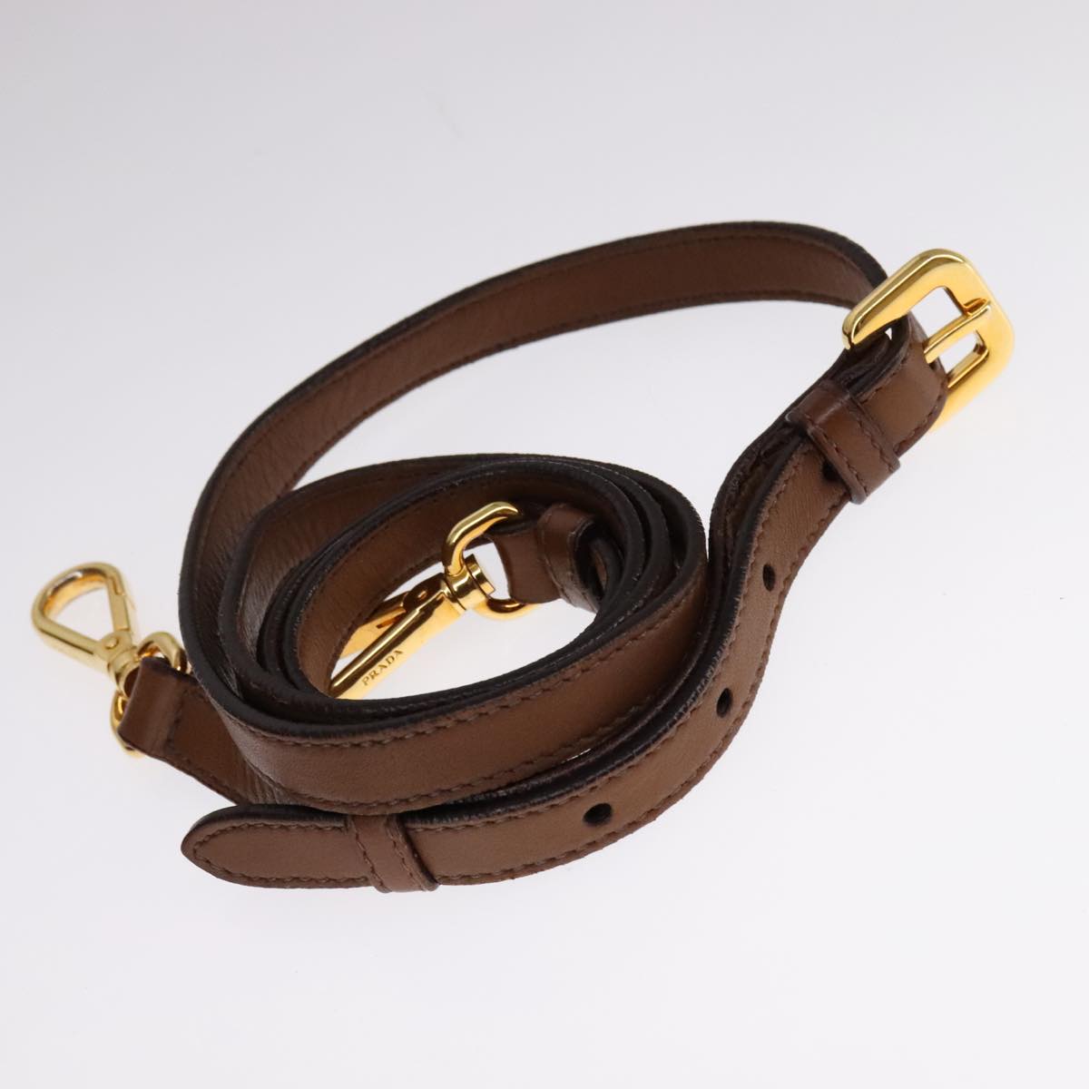 PRADA Tote Bag Leather 2way Brown Auth ki5372