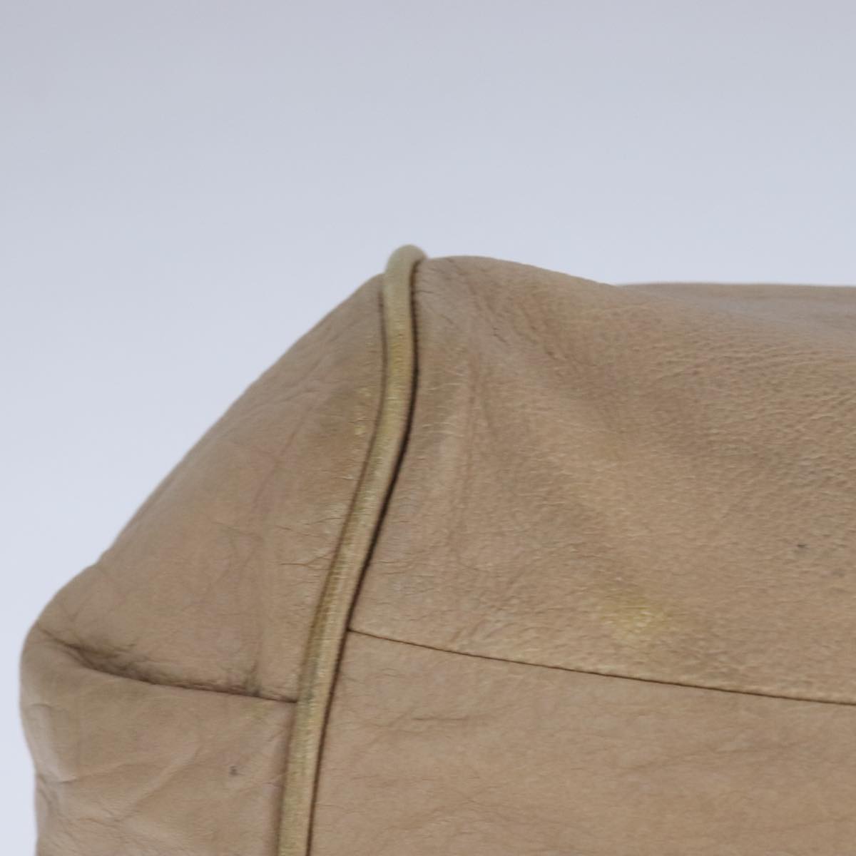 Chloe Etel Hand Bag Leather 2way Beige Gold Auth ki5376