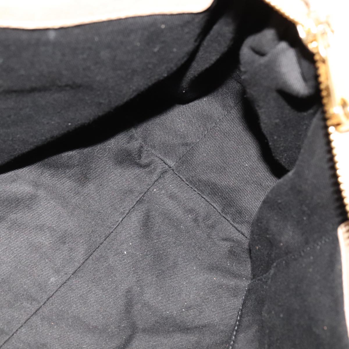 Chloe Etel Hand Bag Leather 2way Beige Gold Auth ki5376