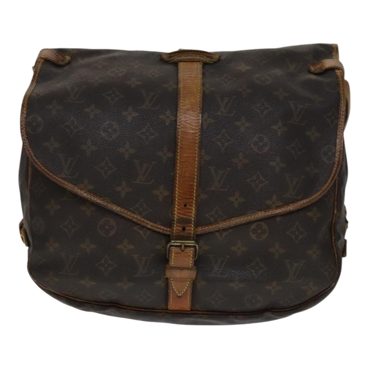 LOUIS VUITTON Monogram Saumur 35 Shoulder Bag M42254 LV Auth ki5377