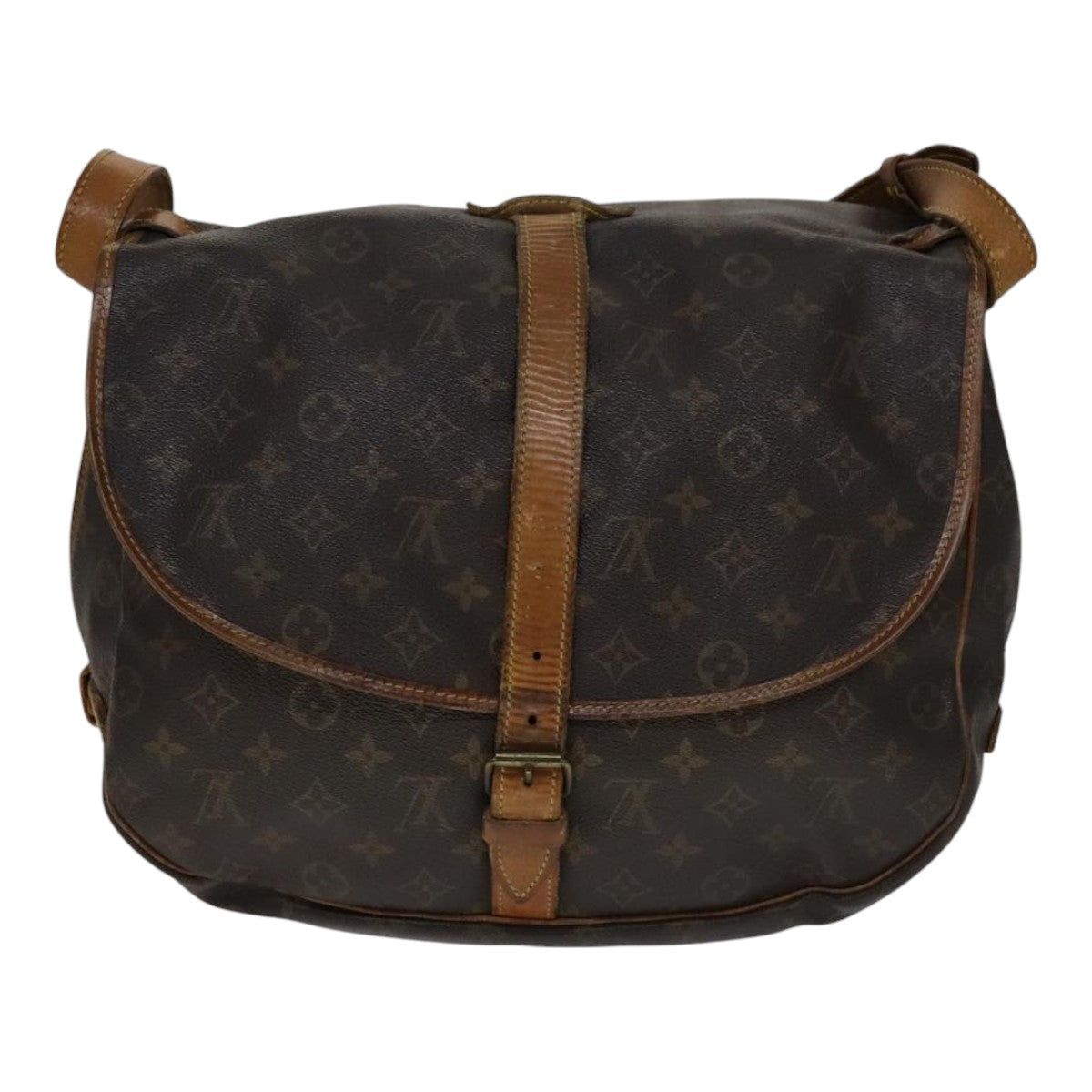 LOUIS VUITTON Monogram Saumur 35 Shoulder Bag M42254 LV Auth ki5377