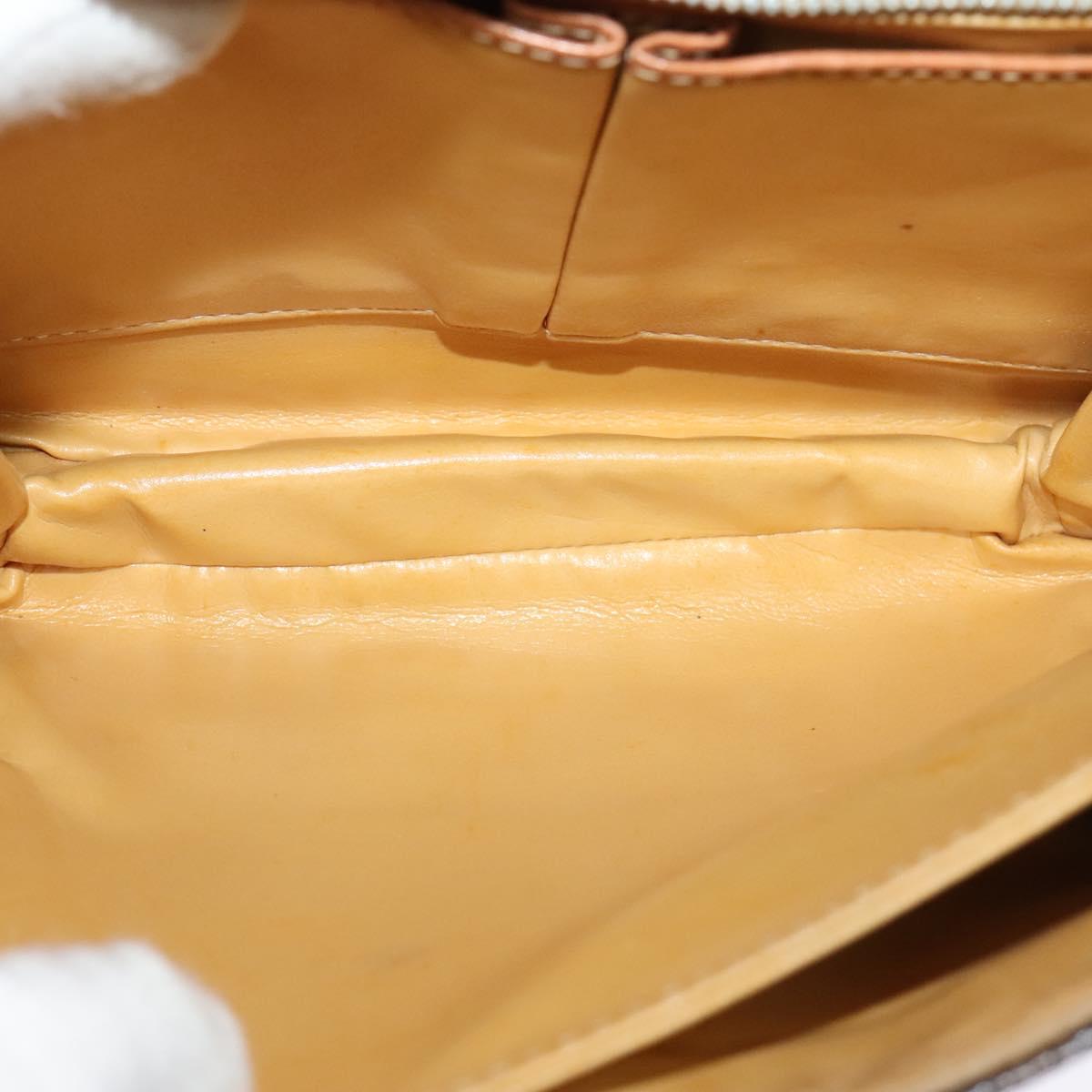 CELINE Macadam Canvas Shoulder Bag PVC Leather Brown Auth ki5395