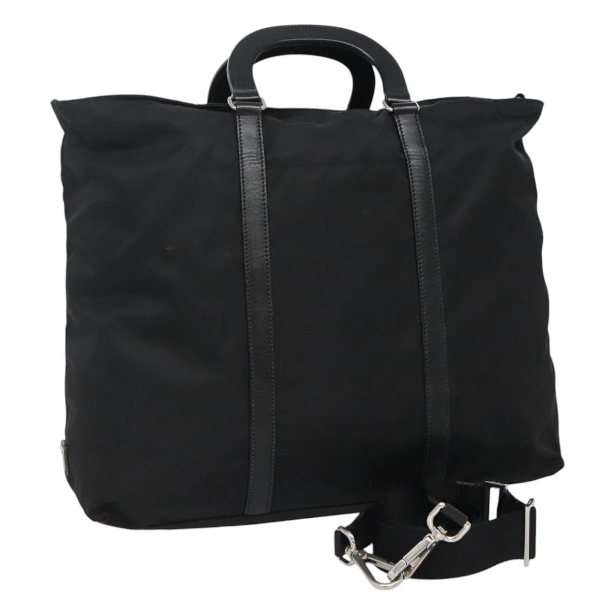 PRADA Hand Bag Nylon 2way Black Auth ki5424