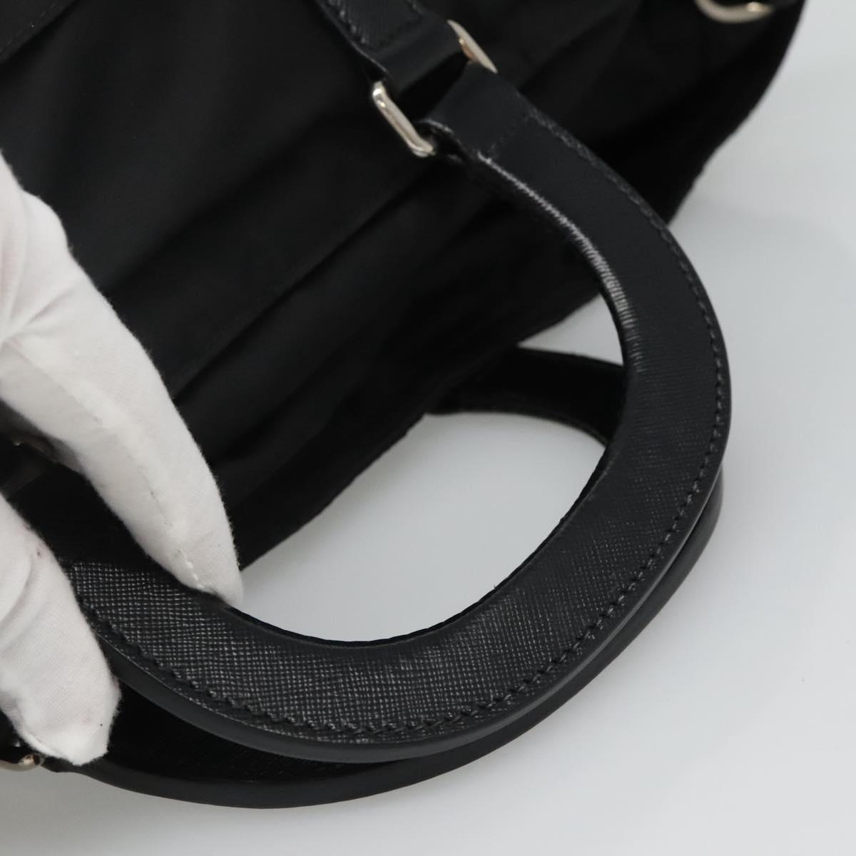 PRADA Hand Bag Nylon 2way Black Auth ki5424
