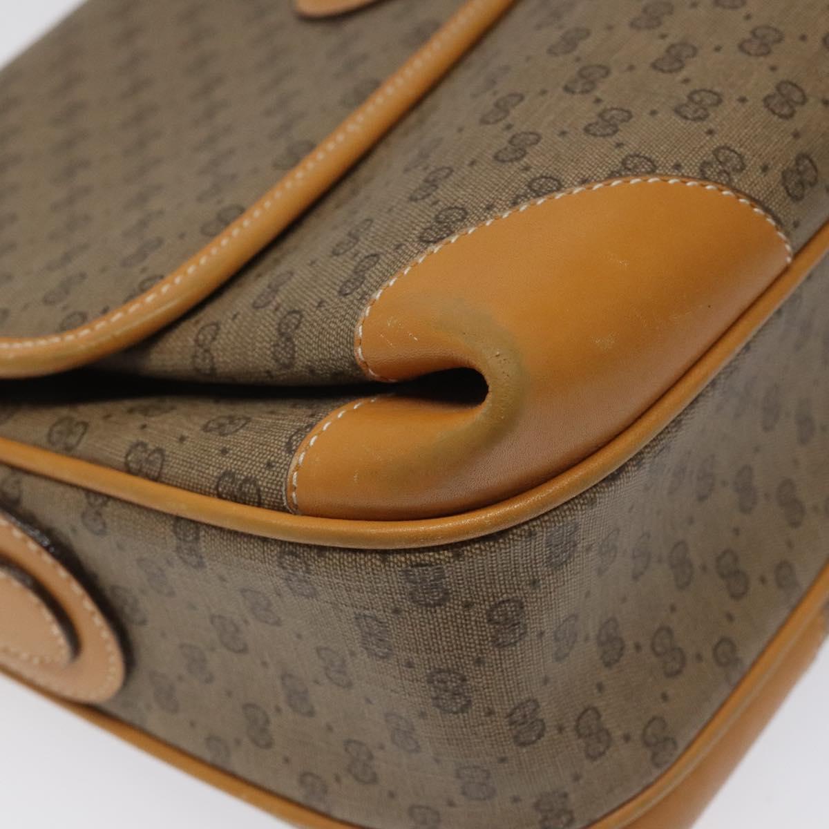 GUCCI Micro GG Supreme Shoulder Bag PVC Beige Gold 001 116 0924 Auth ki5438