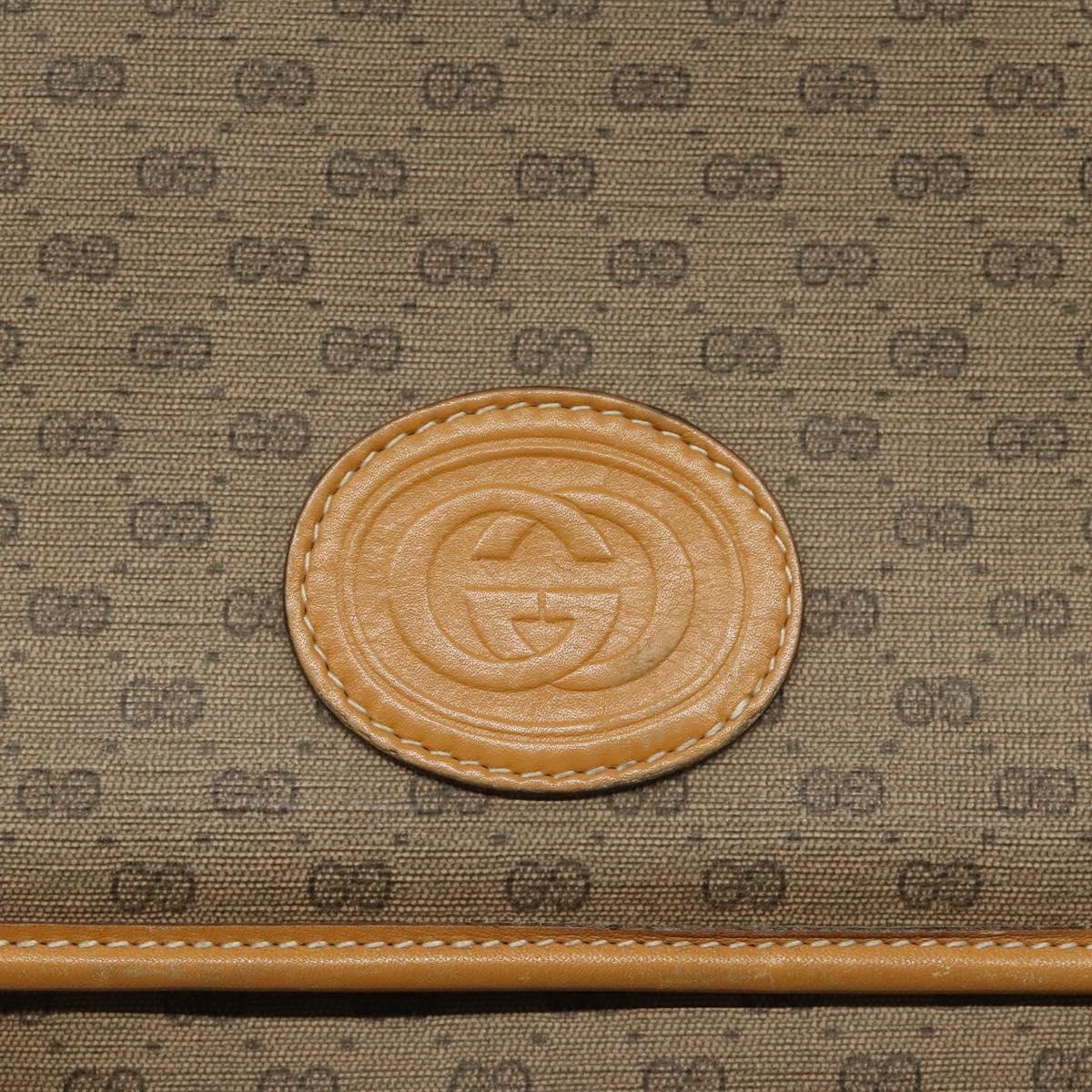 GUCCI Micro GG Supreme Shoulder Bag PVC Beige Gold 001 116 0924 Auth ki5438
