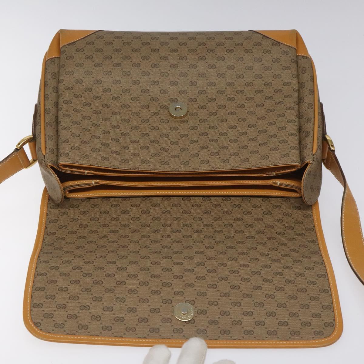 GUCCI Micro GG Supreme Shoulder Bag PVC Beige Gold 001 116 0924 Auth ki5438