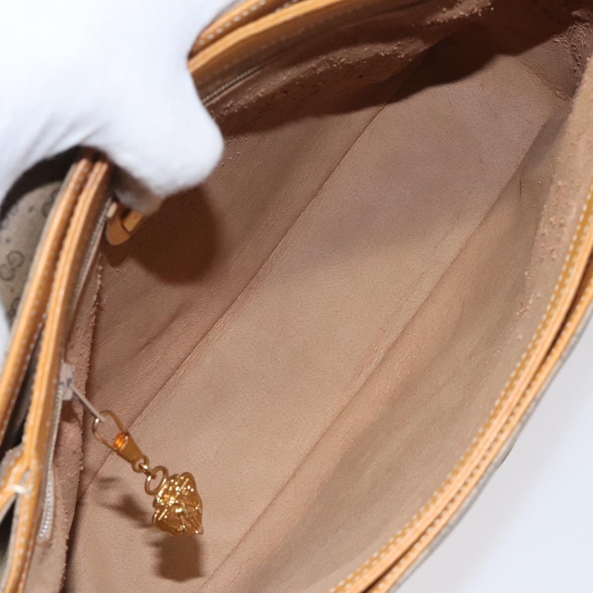 GUCCI Micro GG Supreme Shoulder Bag PVC Beige Gold 001 116 0924 Auth ki5438