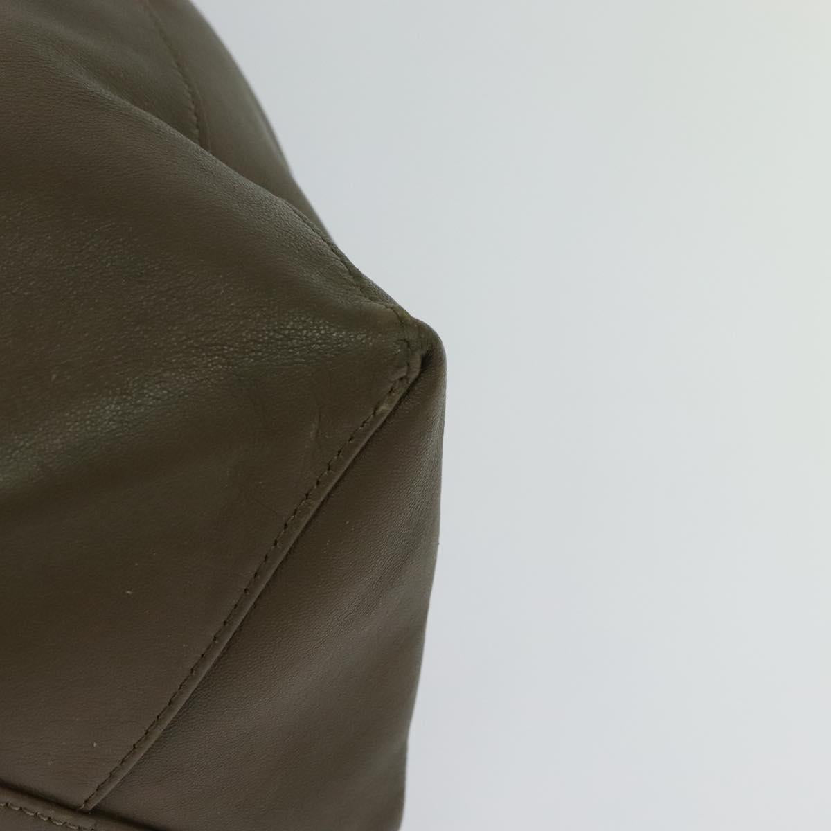 CELINE Vertical Cabas Hand Bag Leather Blue Brown Auth ki5445