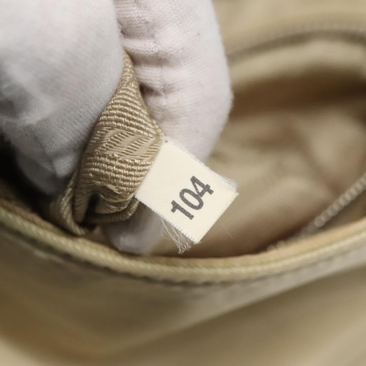 PRADA Shoulder Bag Nylon Leather Beige Auth ki5455