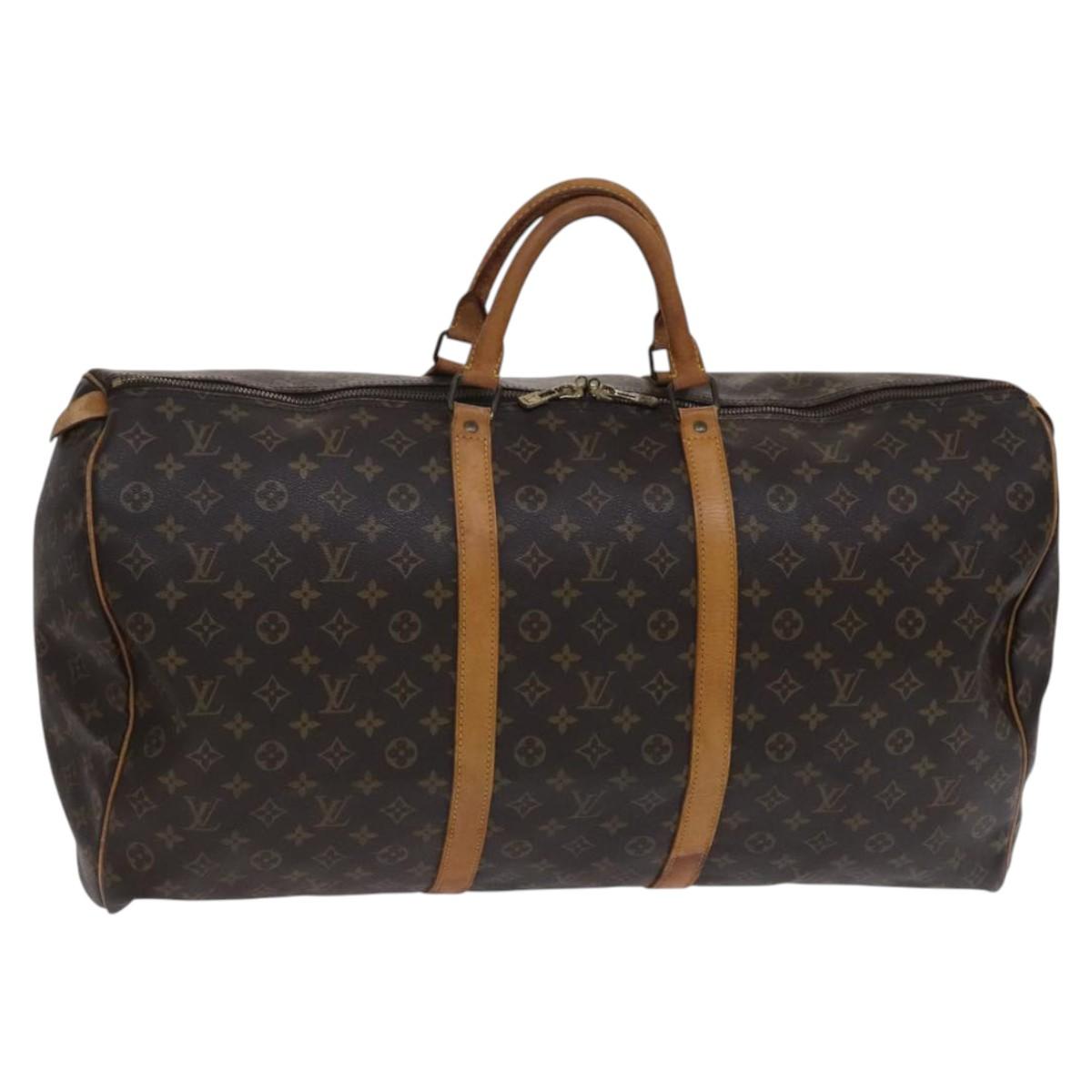 LOUIS VUITTON Monogram Keepall 60 Boston Bag M41422 LV Auth ki5465