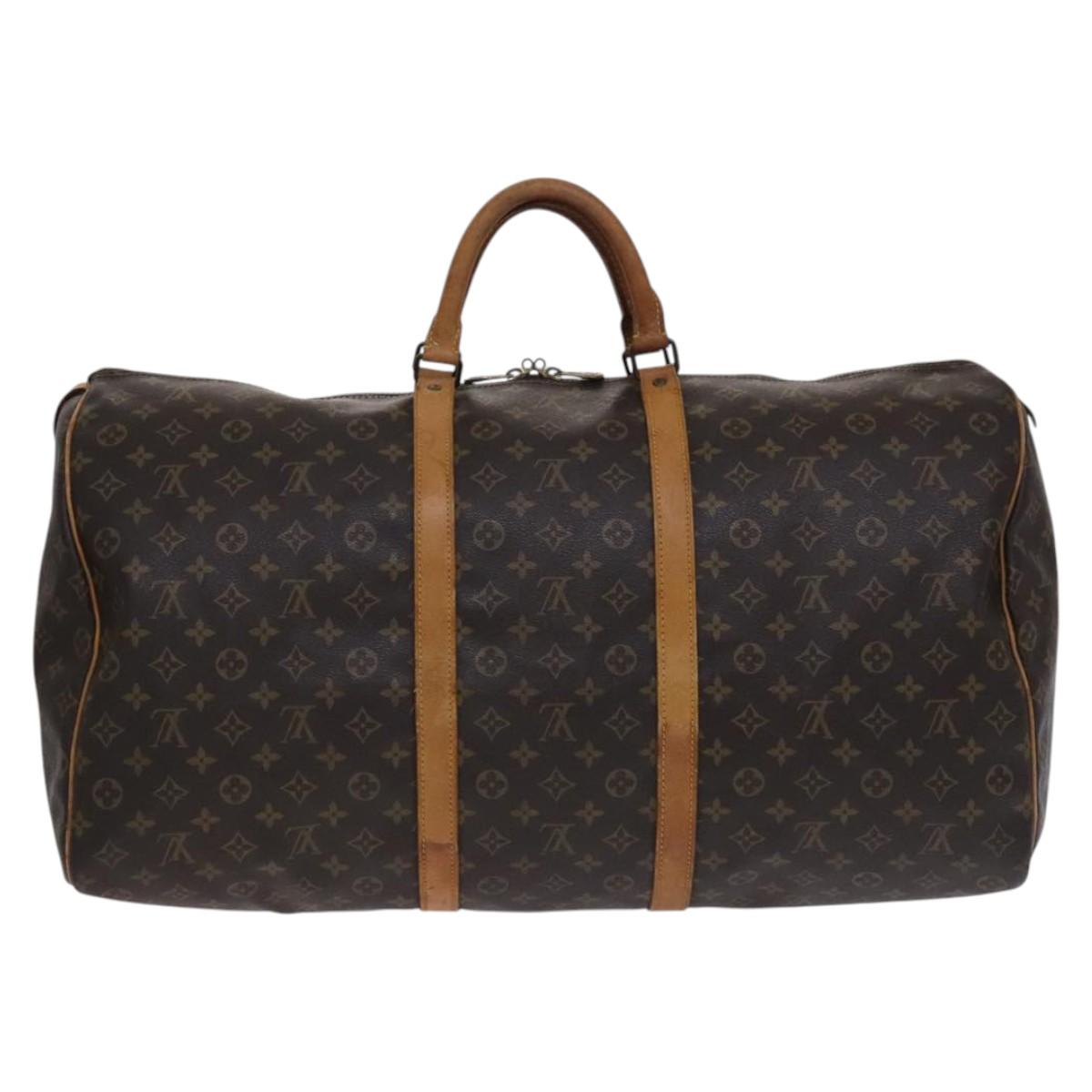 LOUIS VUITTON Monogram Keepall 60 Boston Bag M41422 LV Auth ki5465