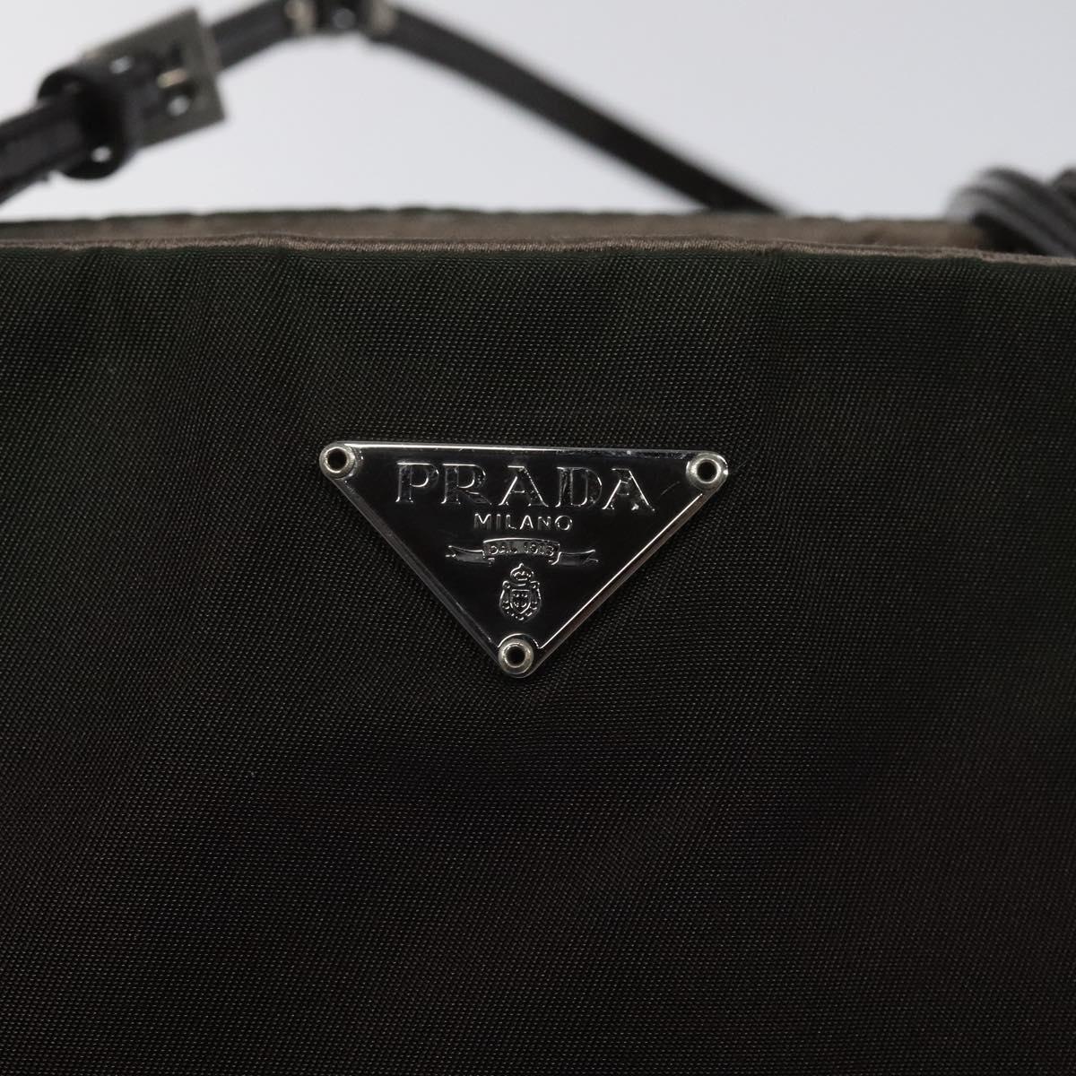 PRADA Hand Bag Nylon Khaki Auth ki5477