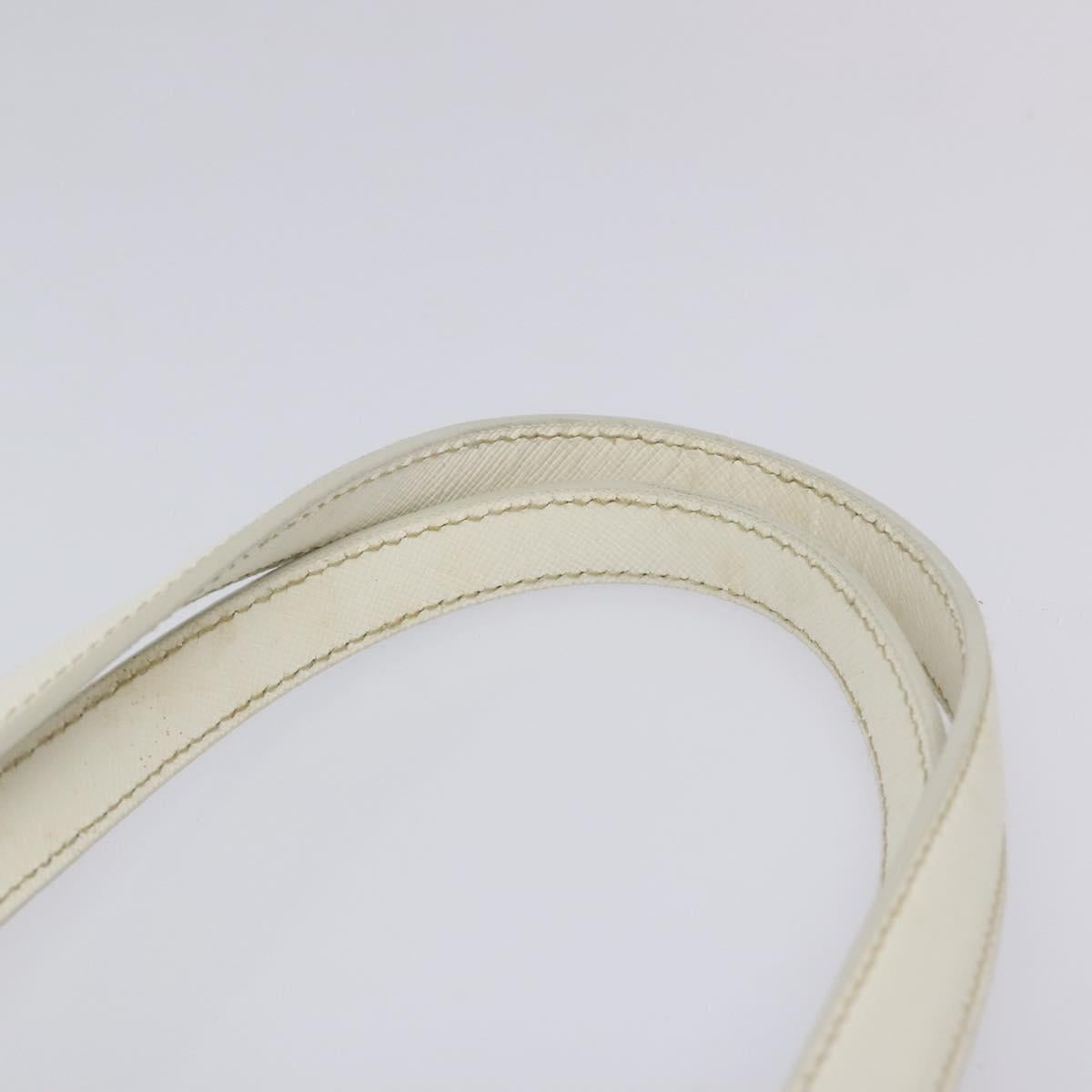 PRADA Hand Bag Nylon White Silver Auth ki5482