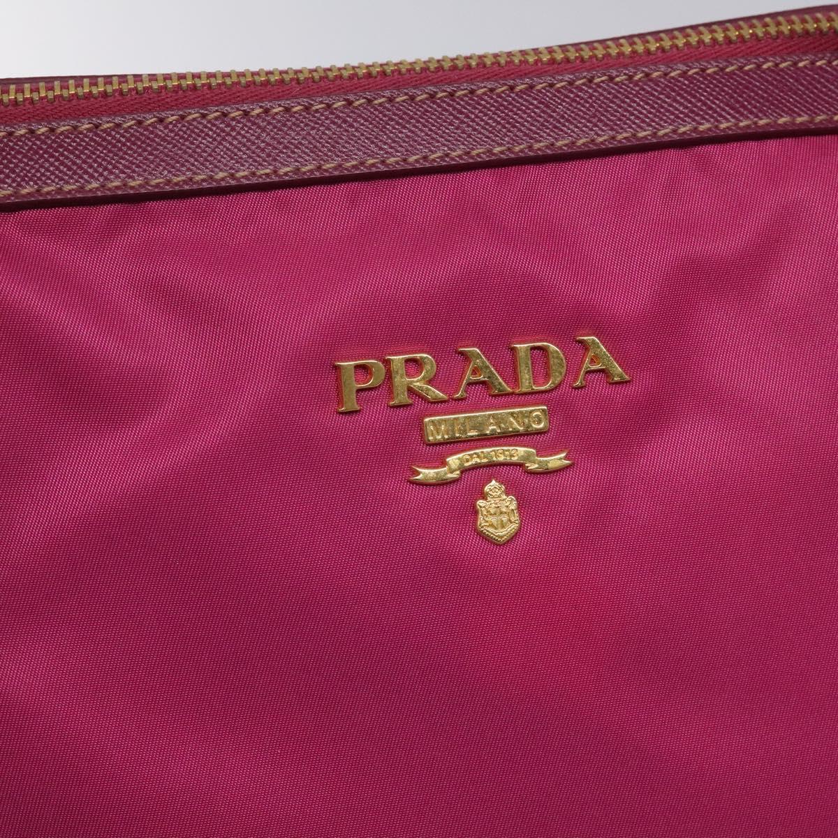 PRADA Tote Bag Nylon 2way Pink Gold Auth ki5497V