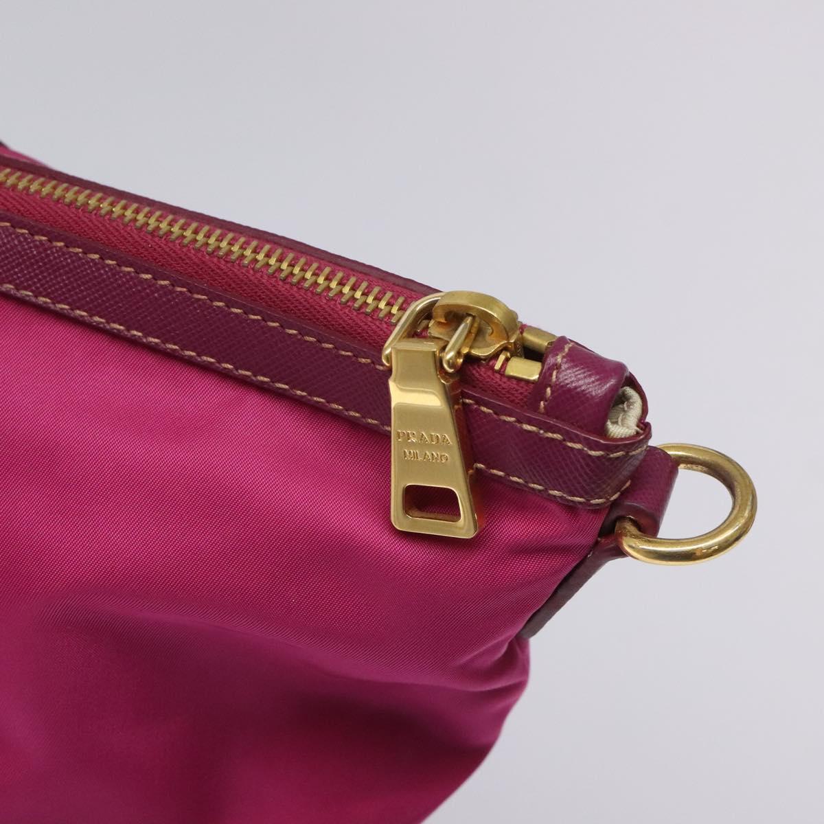 PRADA Tote Bag Nylon 2way Pink Gold Auth ki5497V
